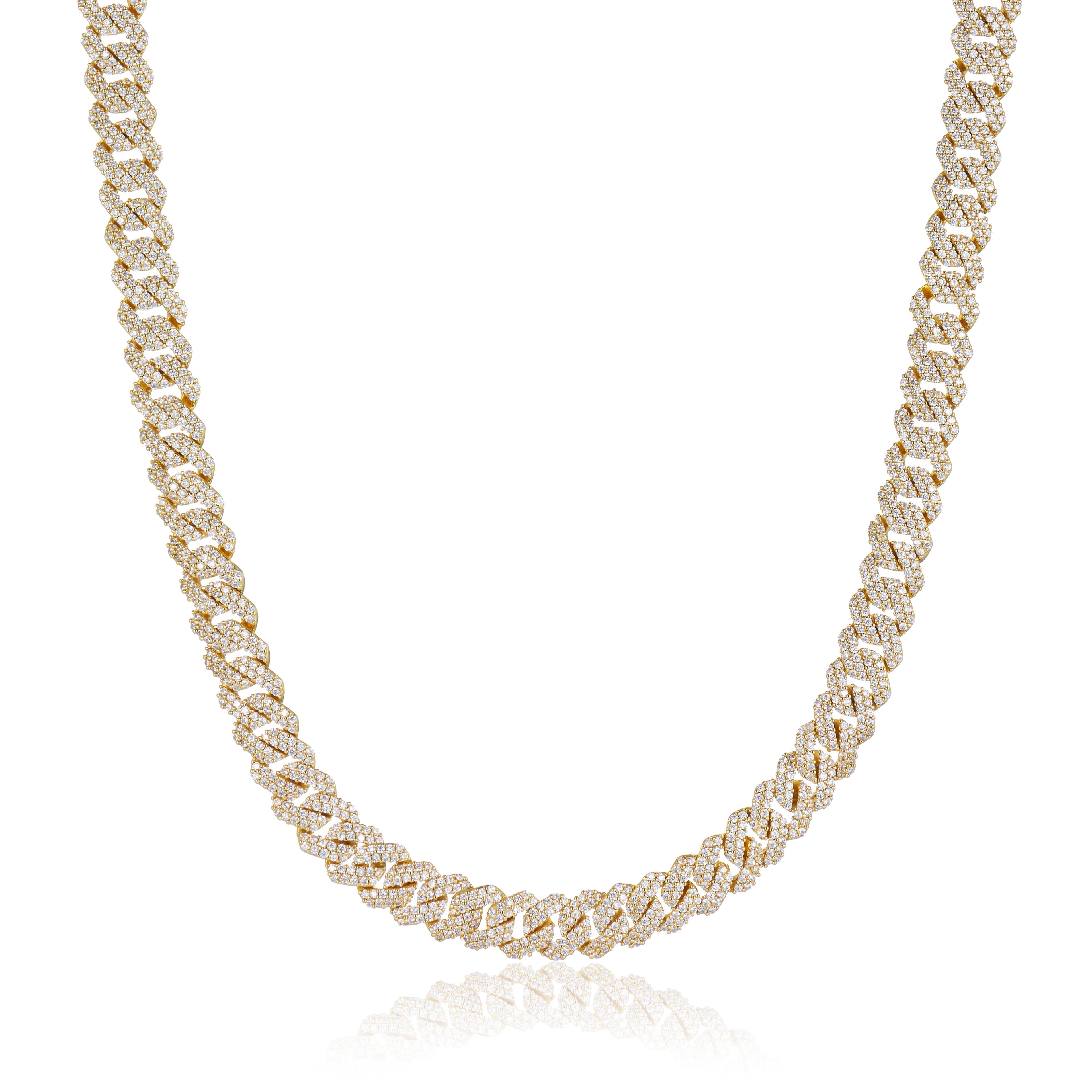 Iced Cuban Prong Chain (Gold) 10mm