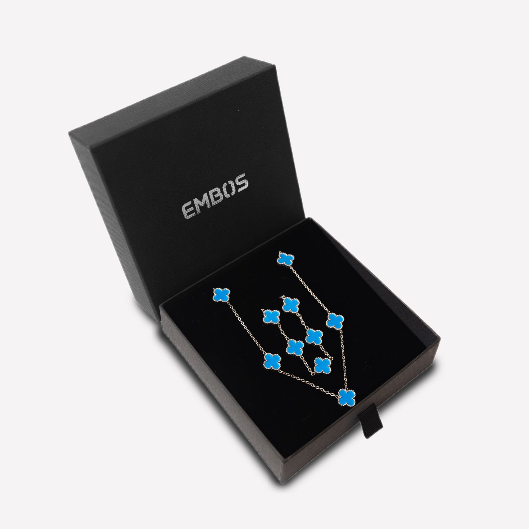 Clover Set (Silver/Blue)