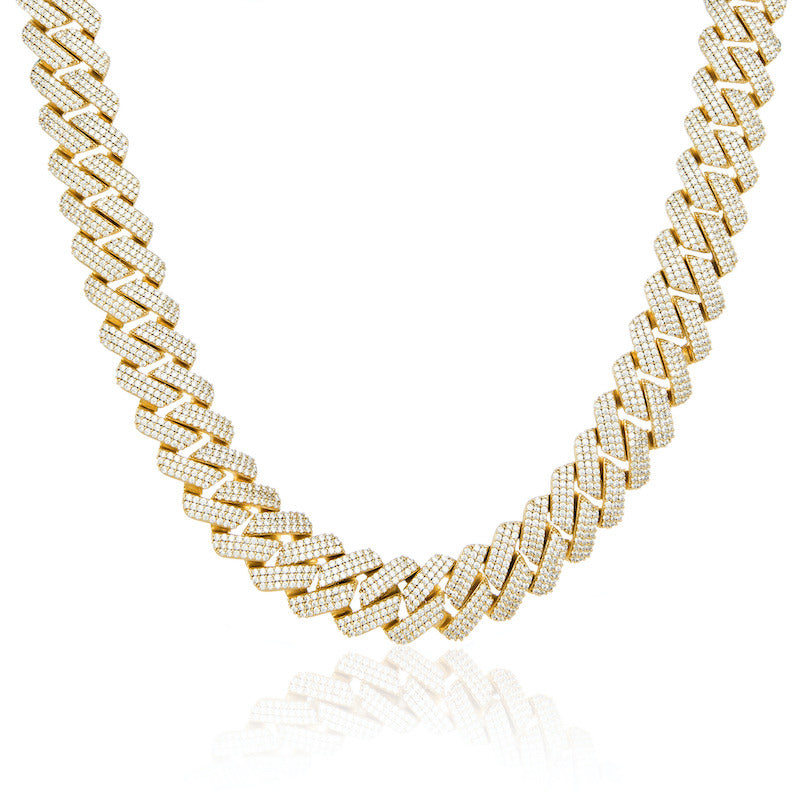 Iced Cuban Prong Chain (Gold) 19mm