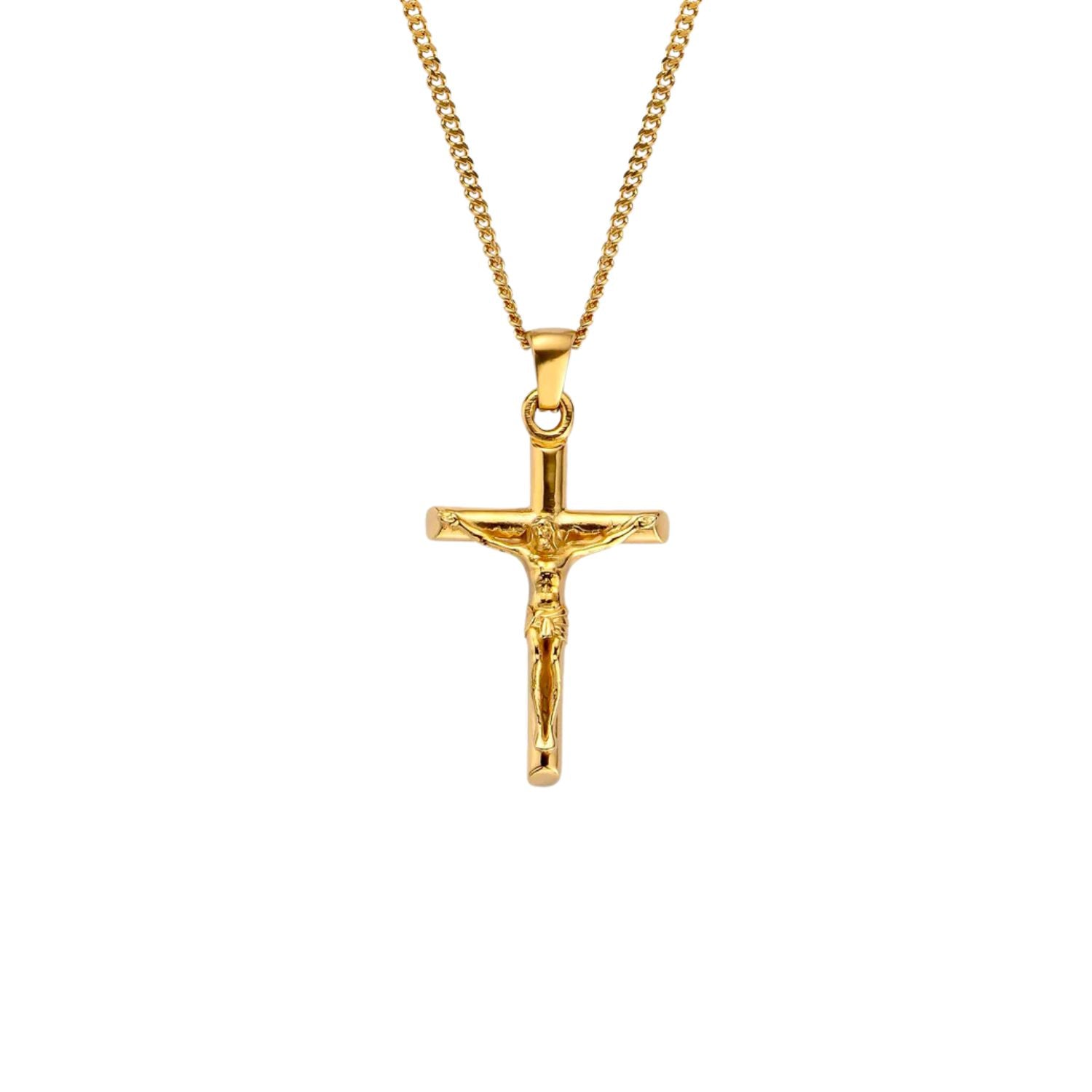 Slim Crucifix Pendant (Gold)