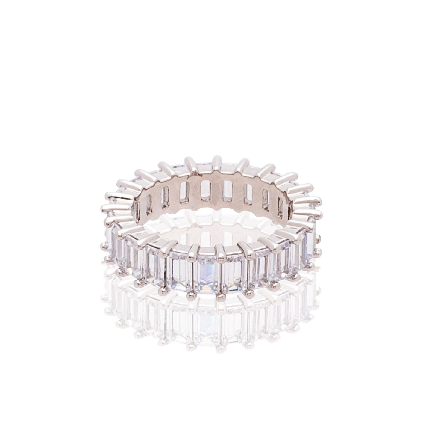 Diamond Baguette Ring (Silver)
