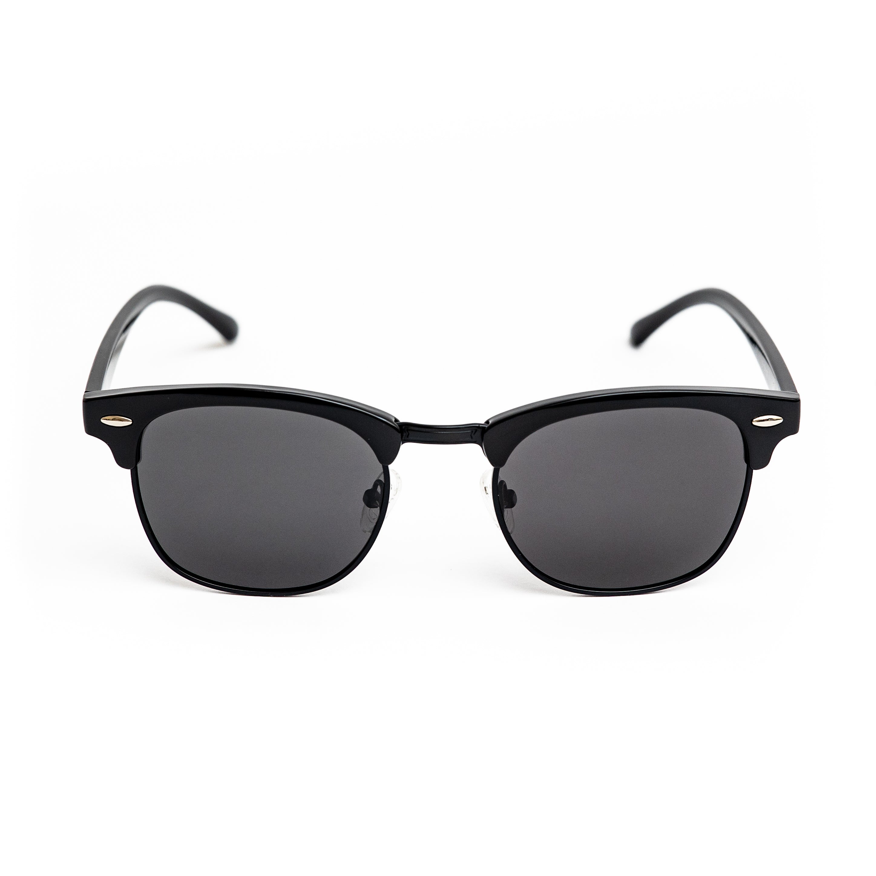 Black Retro Half Frame Shades