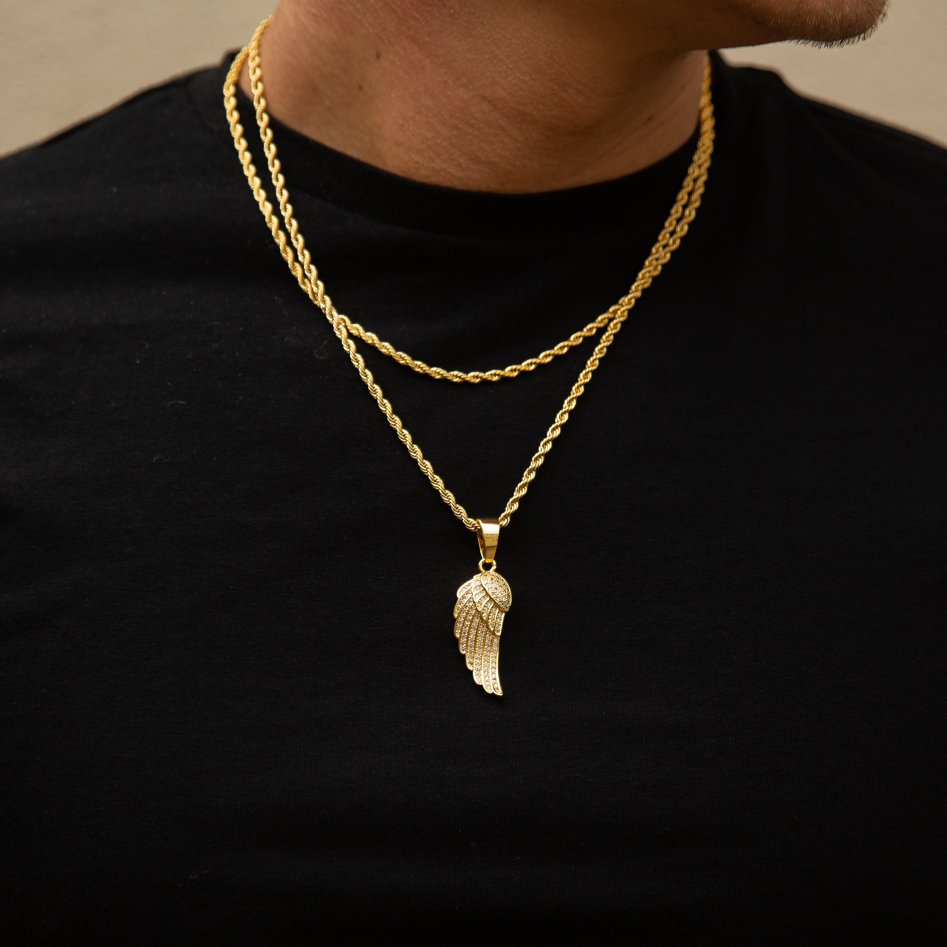 Iced Wing Pendant (Gold)