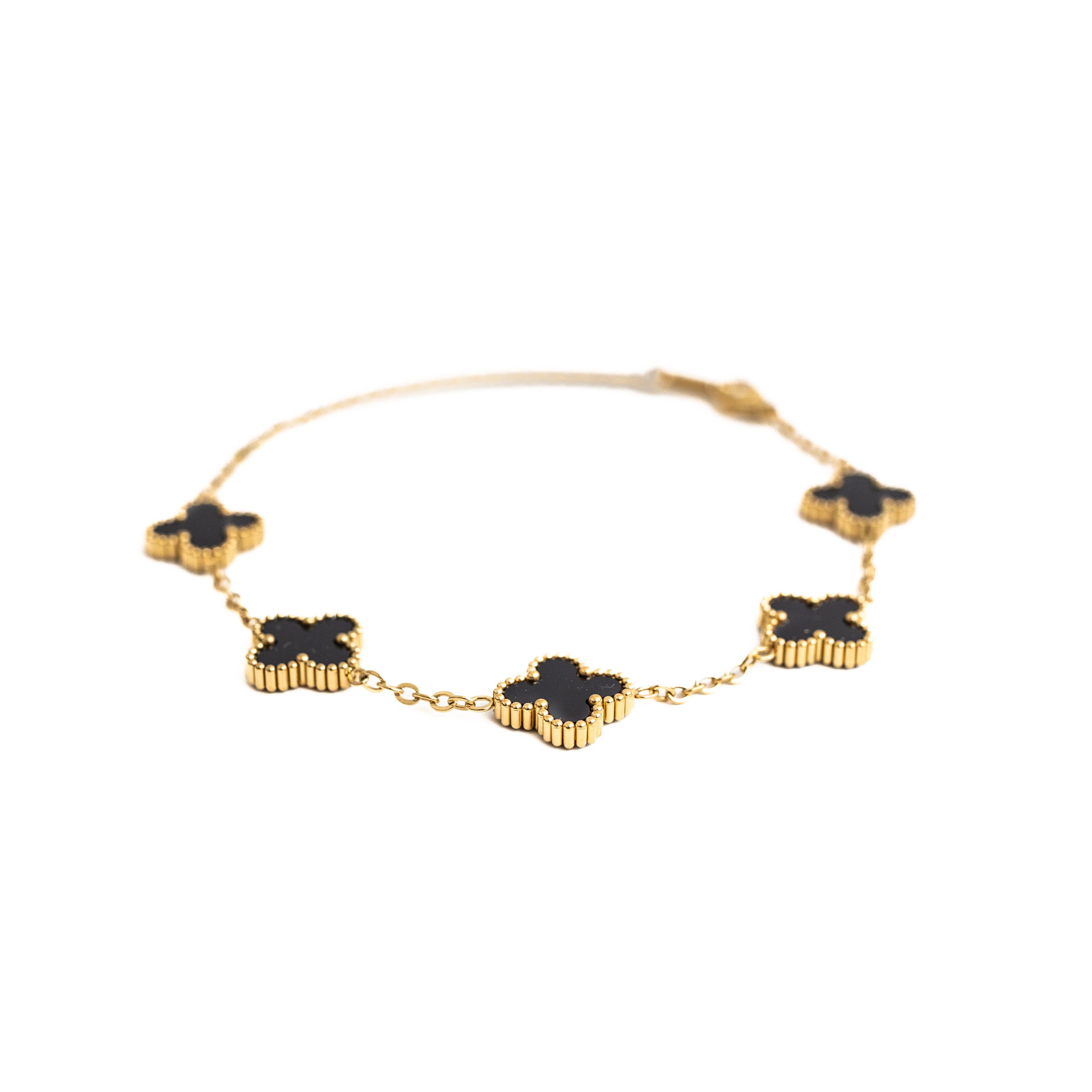Gold Clover Bracelet (Black)