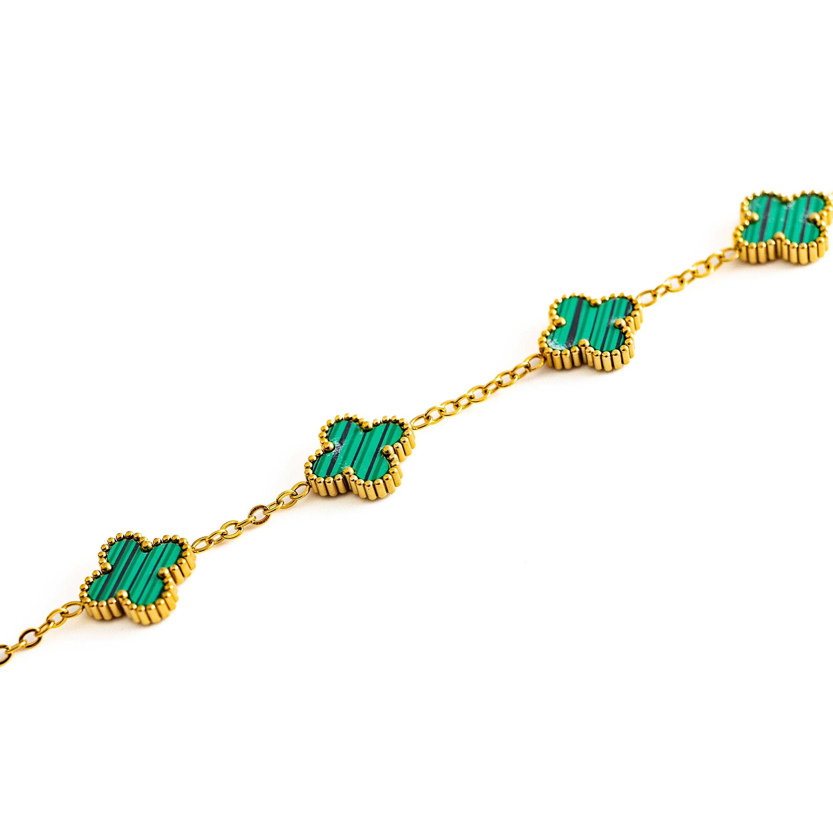 Gold Clover Bracelet (Green)