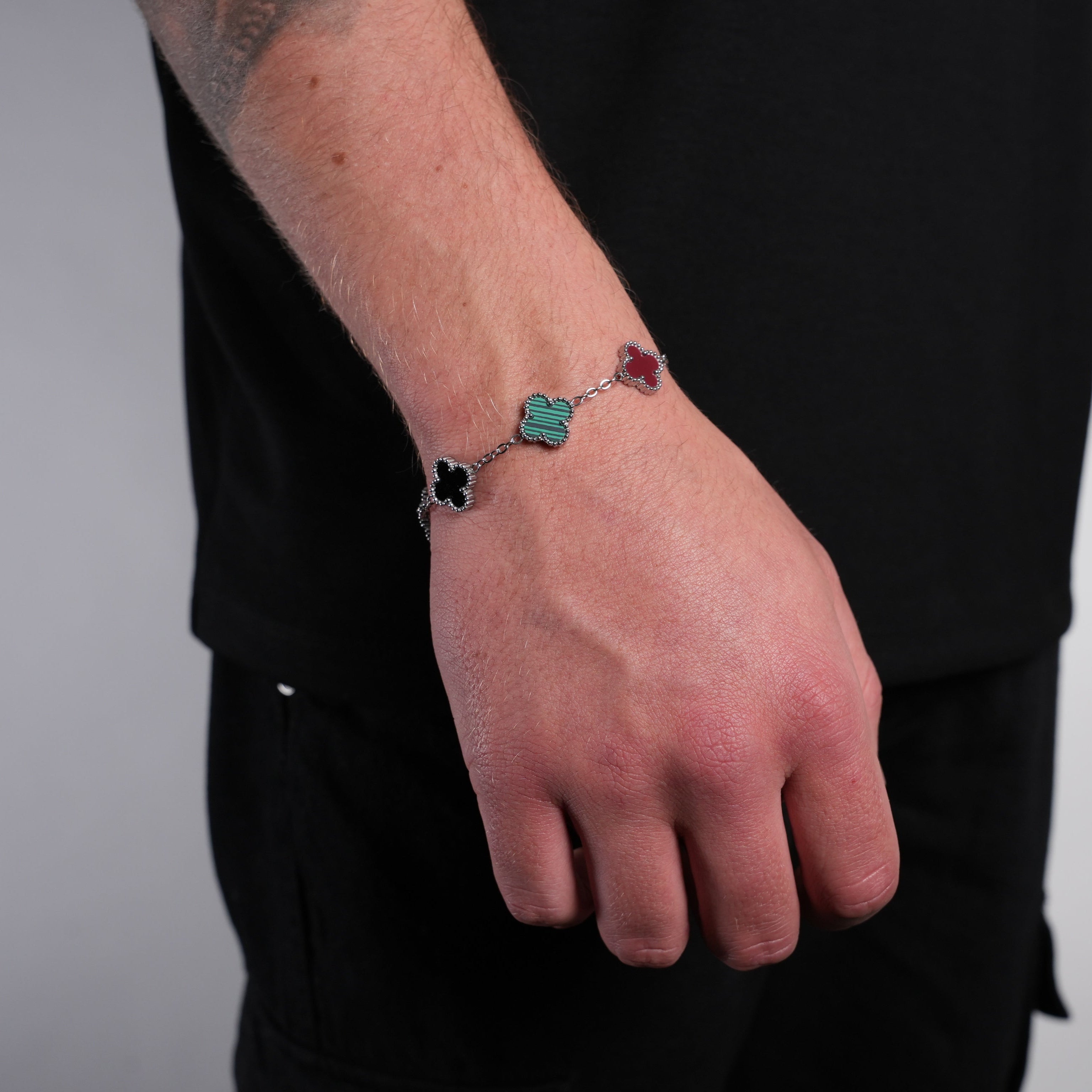 Silver Clover Bracelet (Multi)