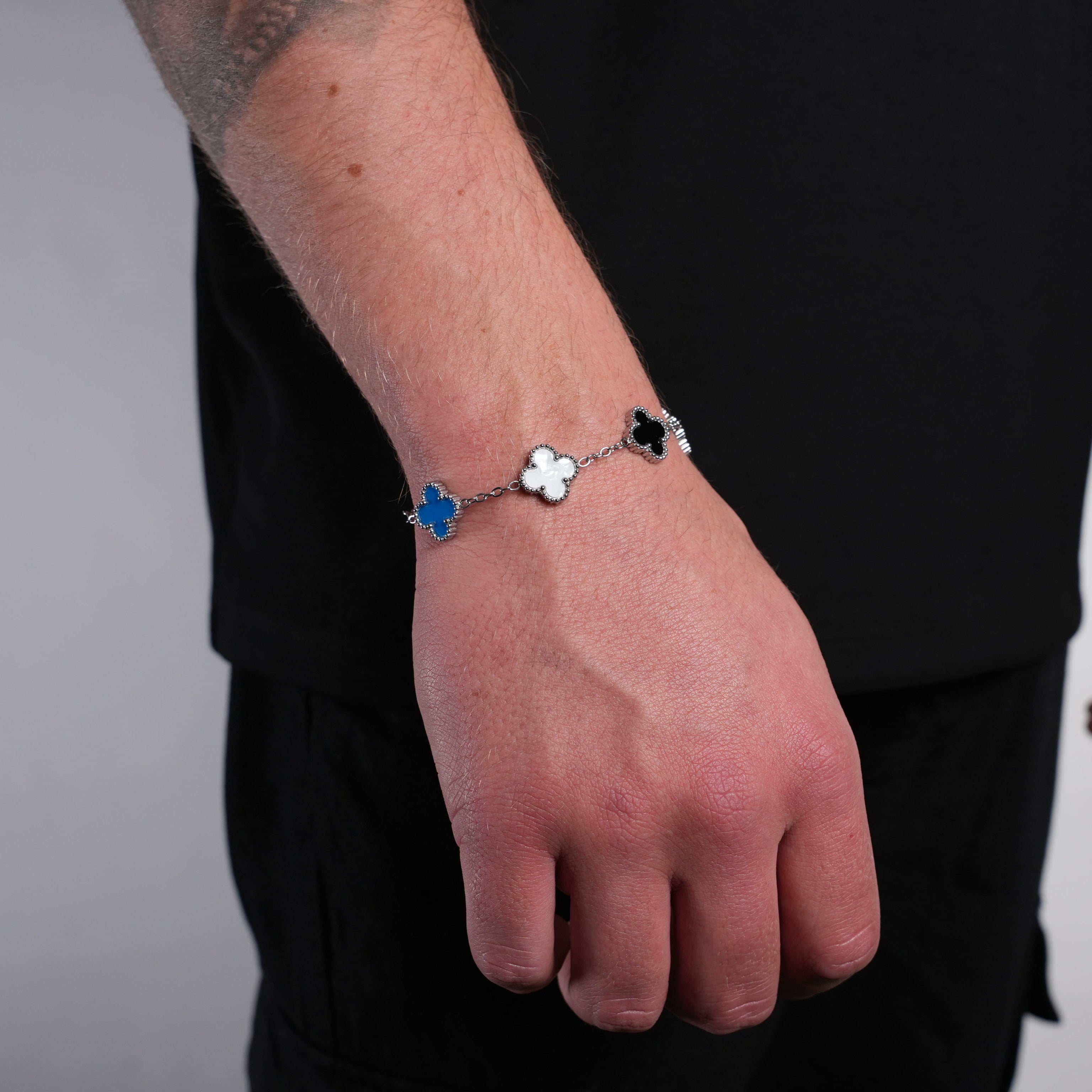 Silver Clover Bracelet (Multi)