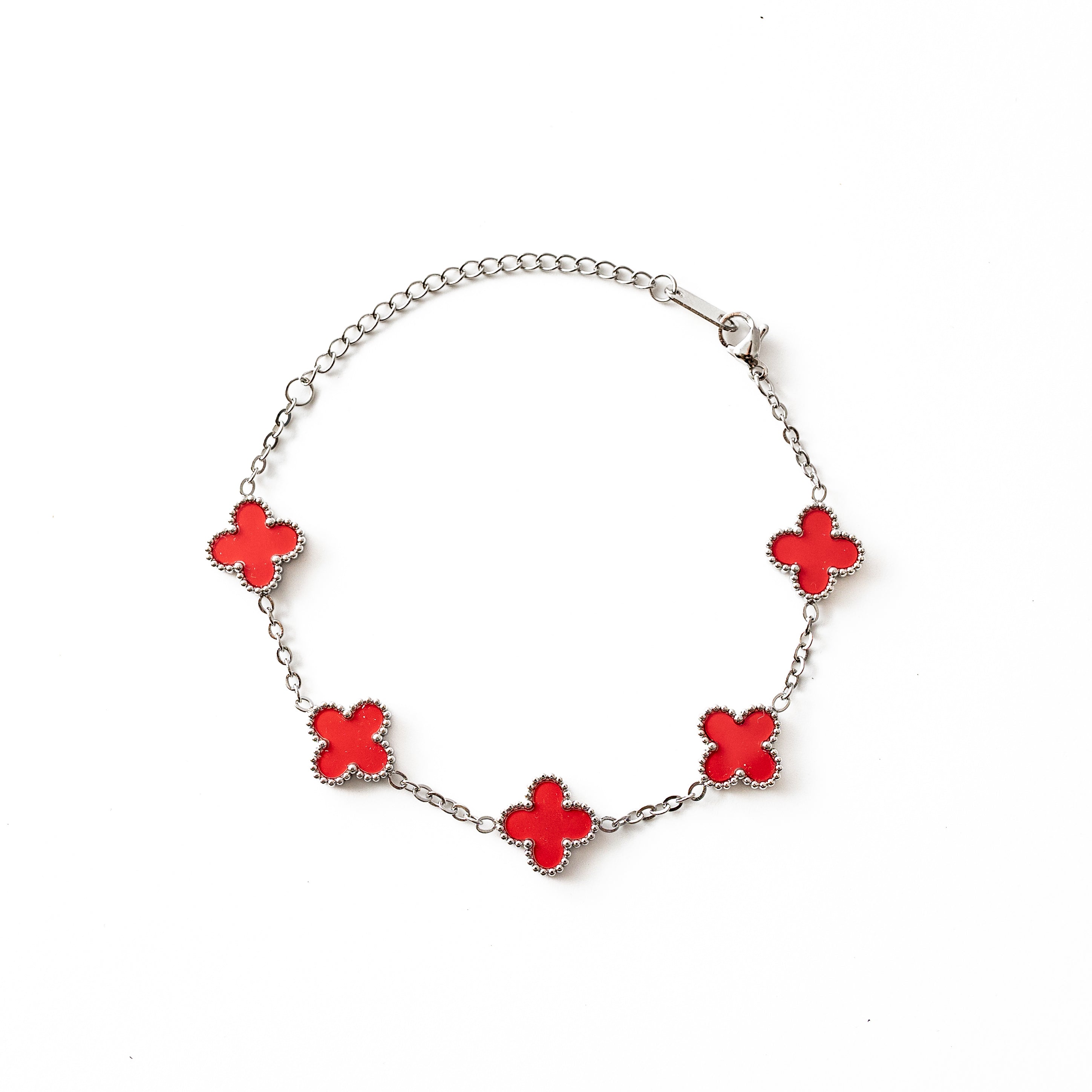 Clover Set (Silver/Red)