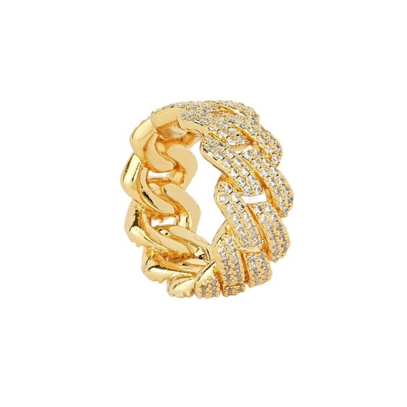 Iced Cuban Prong Ring (Gold)