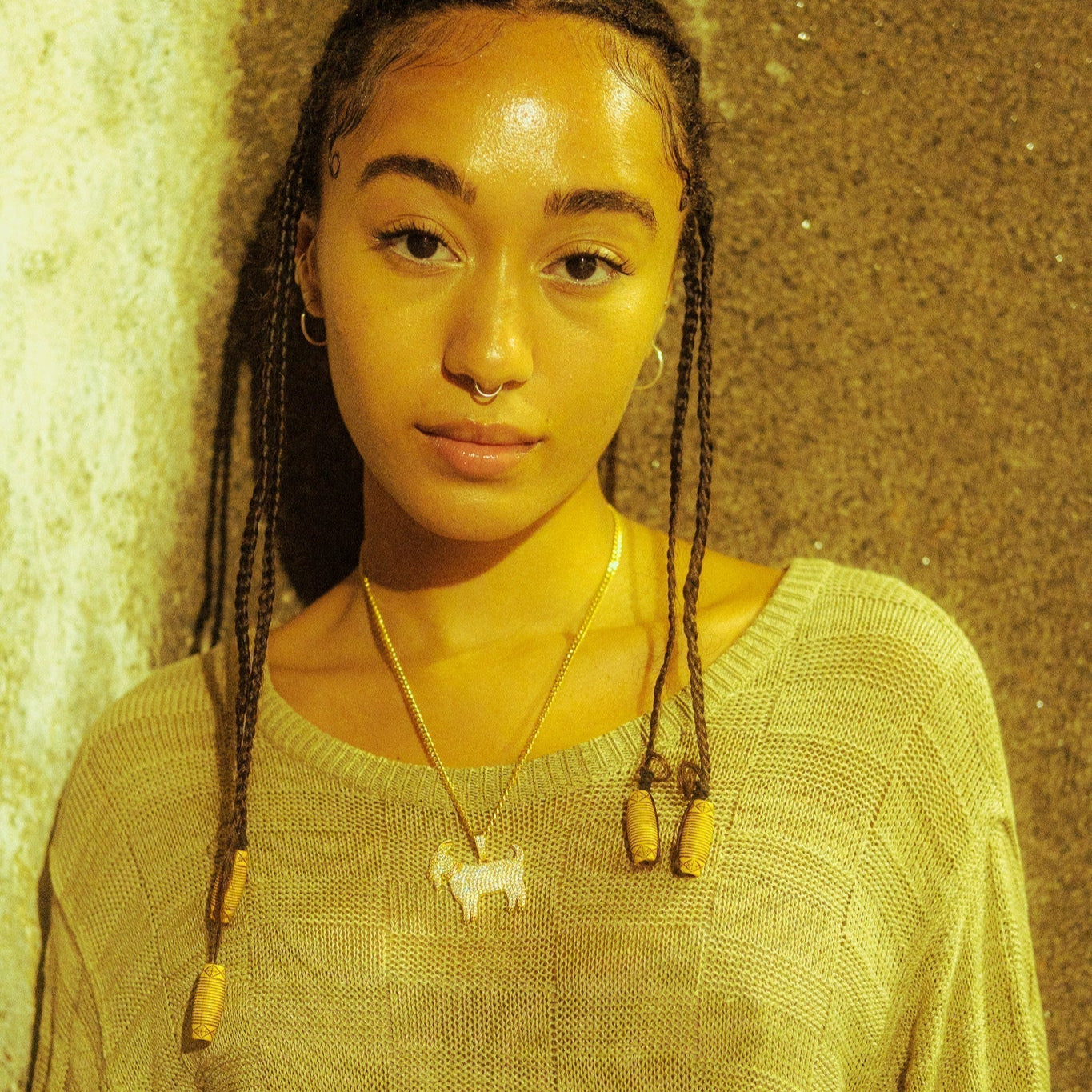 Iced Goat Pendant (Gold)