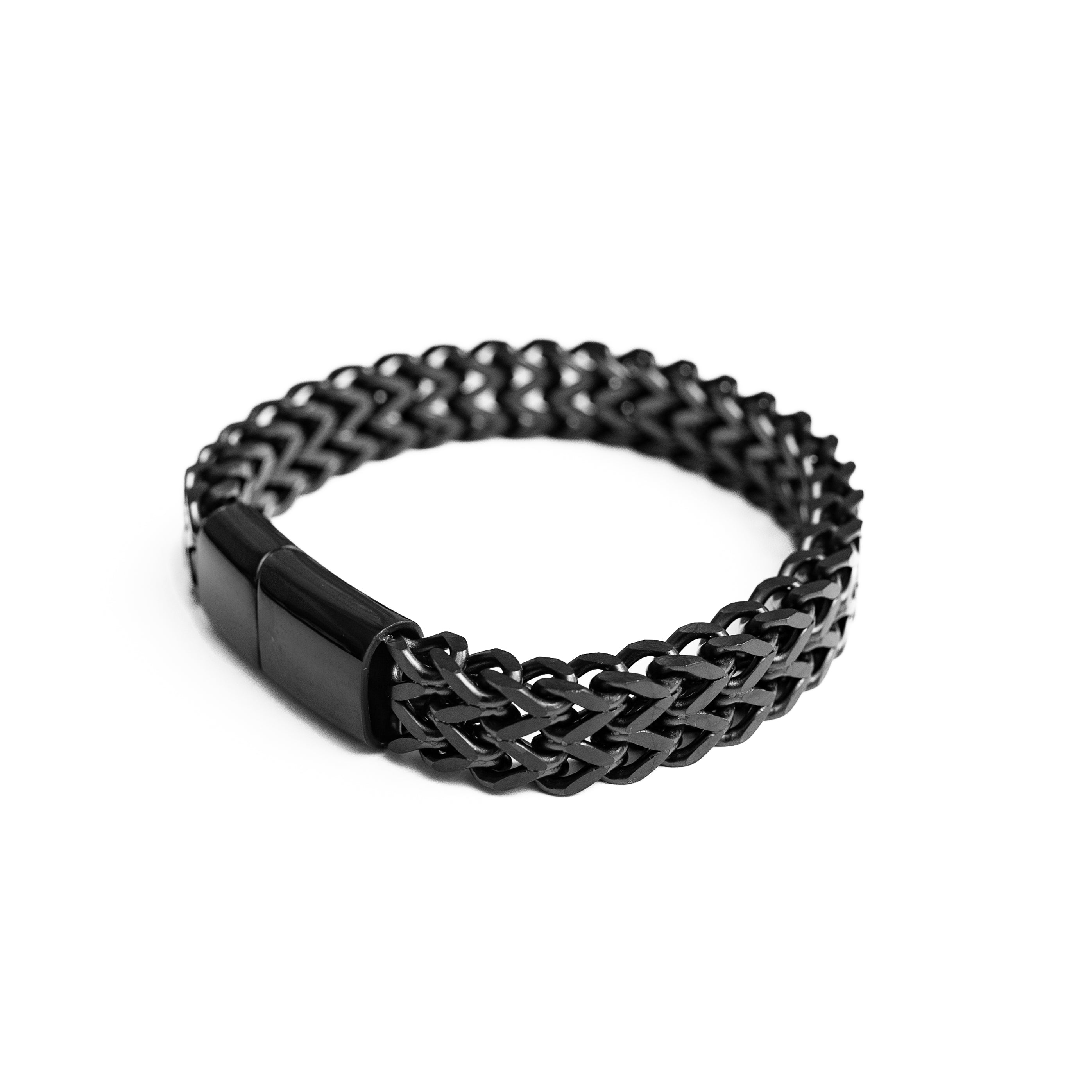 Double Row Cuban Bracelet (Black)