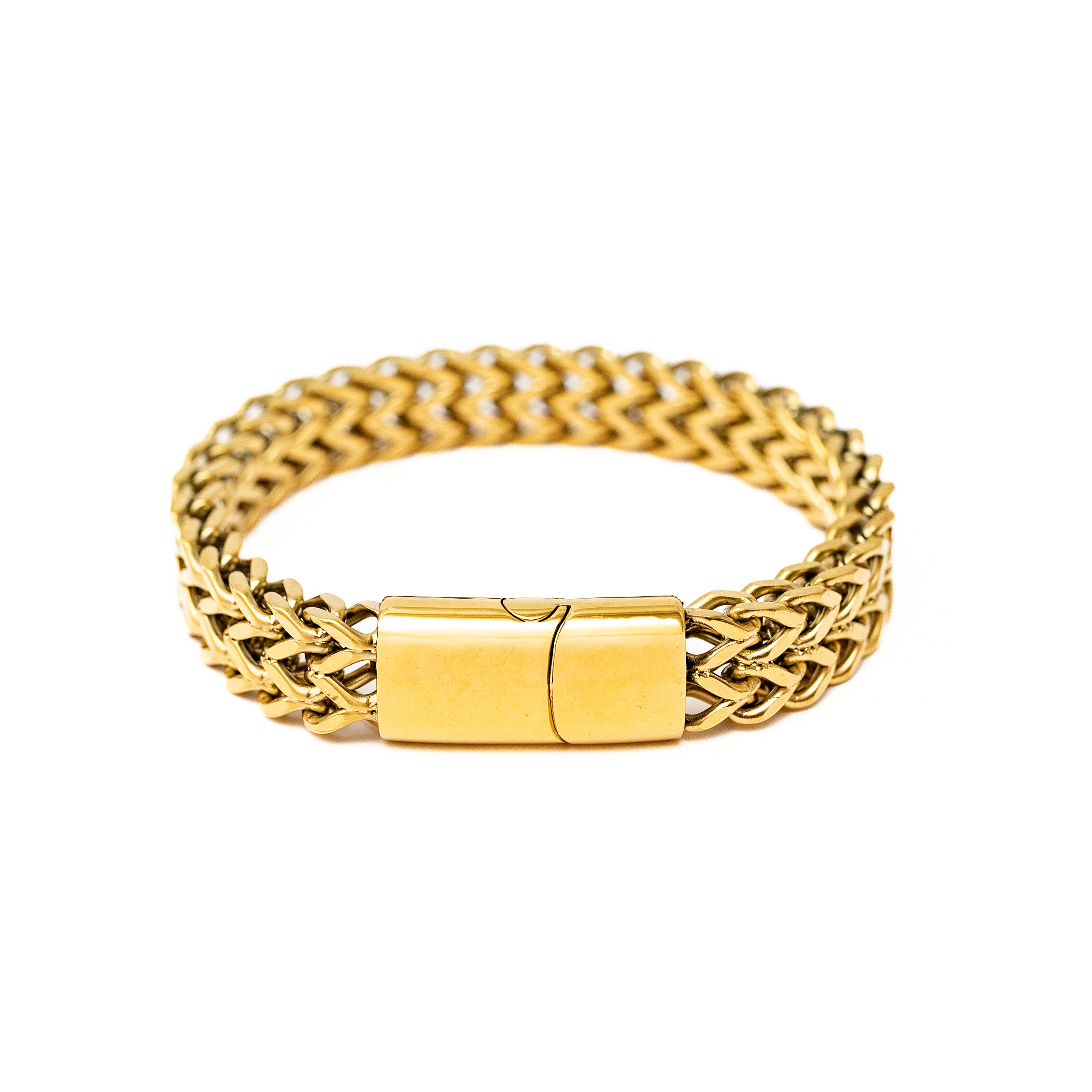 Double Row Cuban Bracelet (Gold)