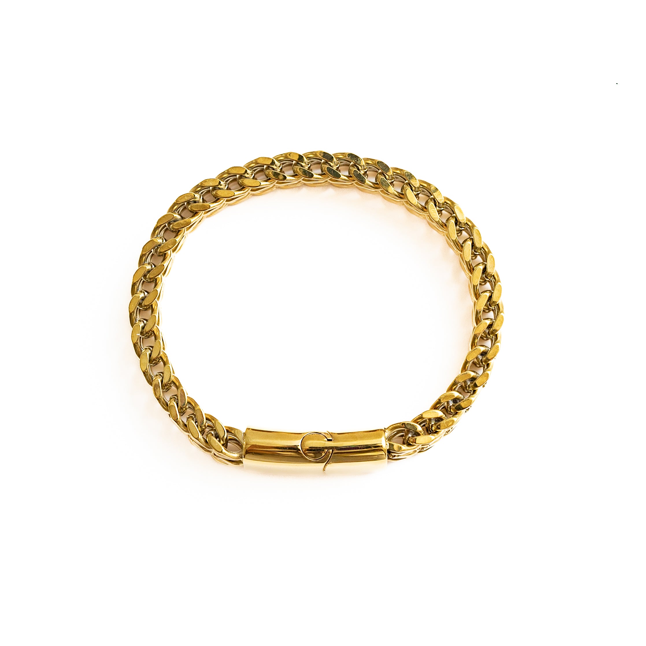 Double Row Cuban Bracelet (Gold)