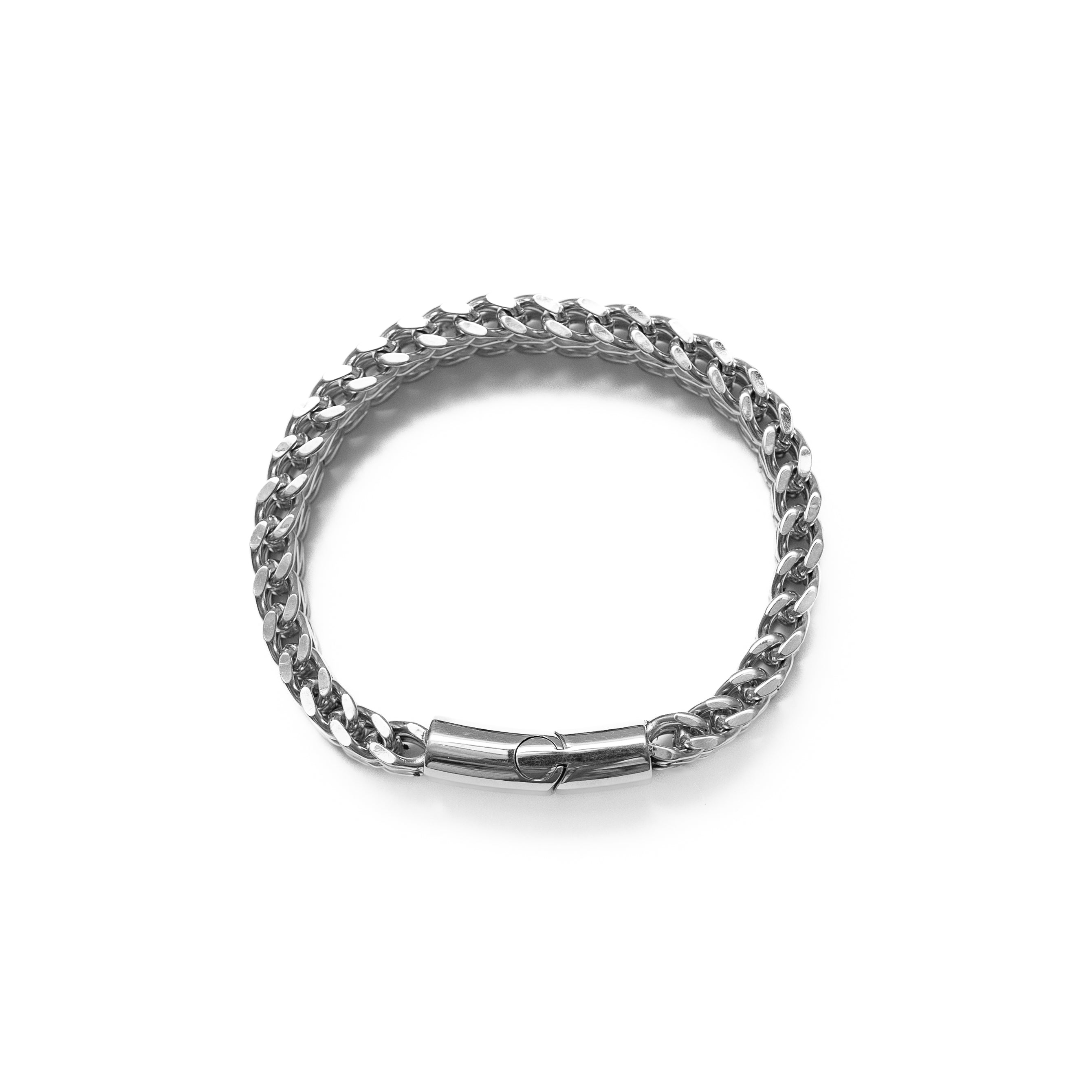 Double Row Cuban Bracelet (Silver)