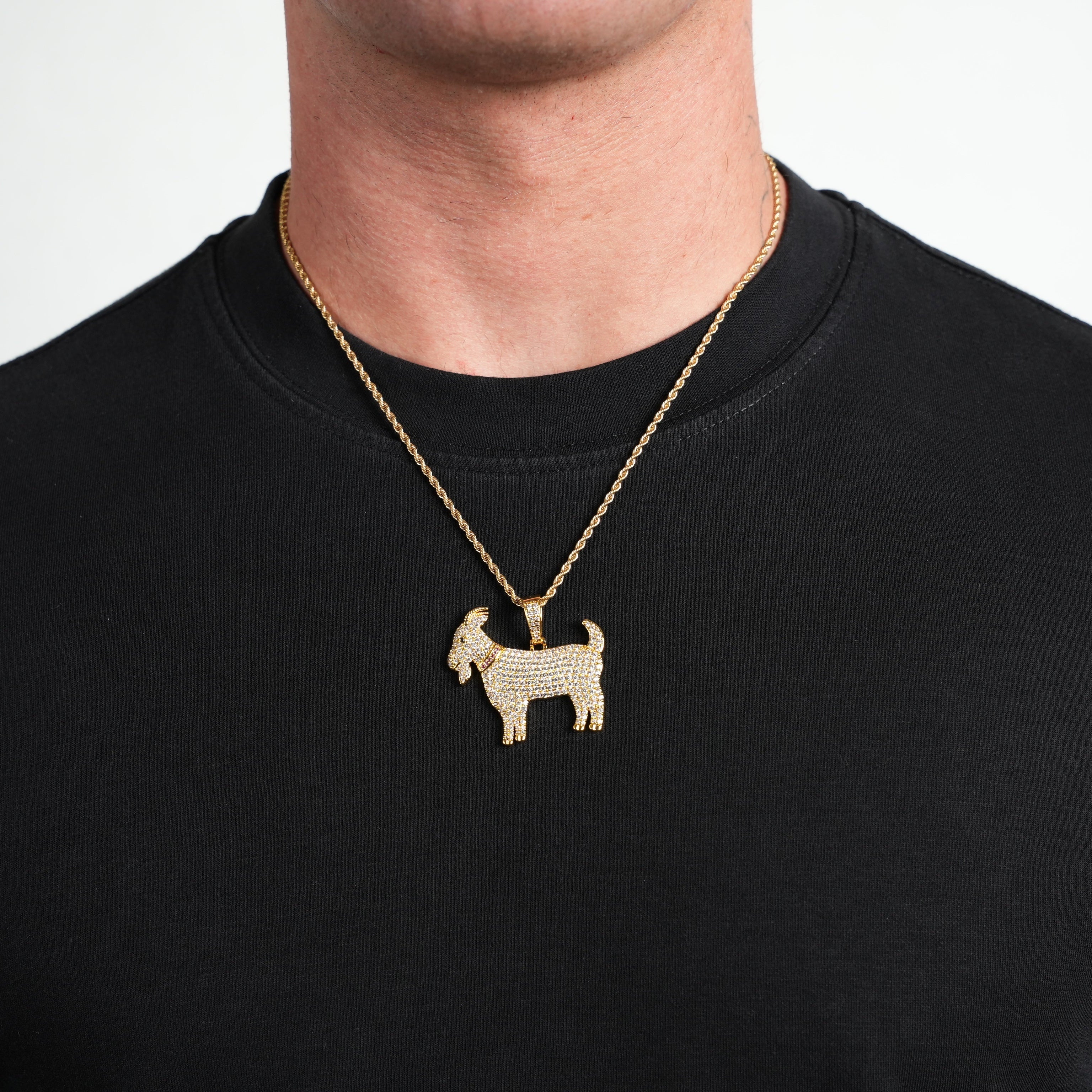 Iced Goat Pendant (Gold)