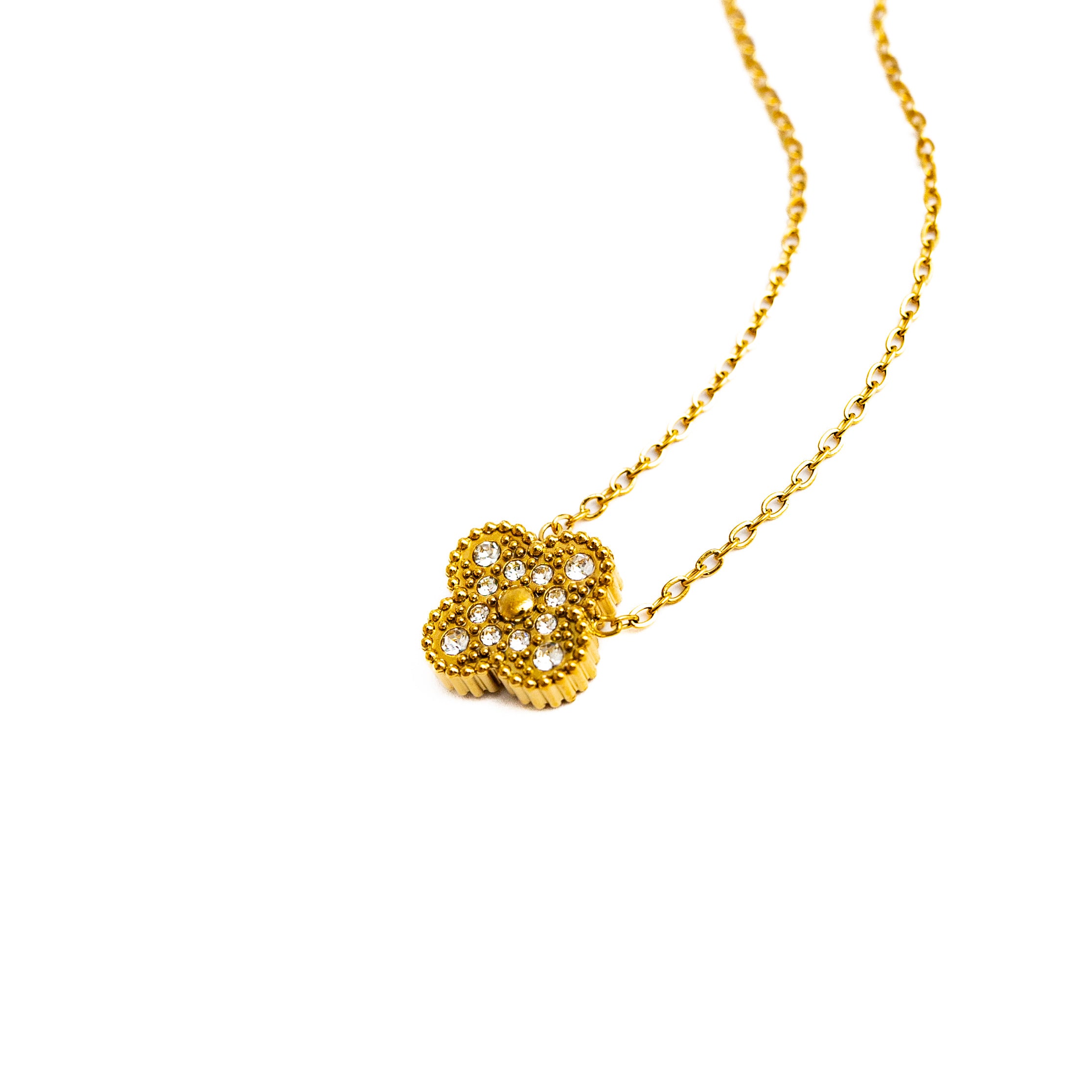 Diamond Single Clover Necklace (Gold)