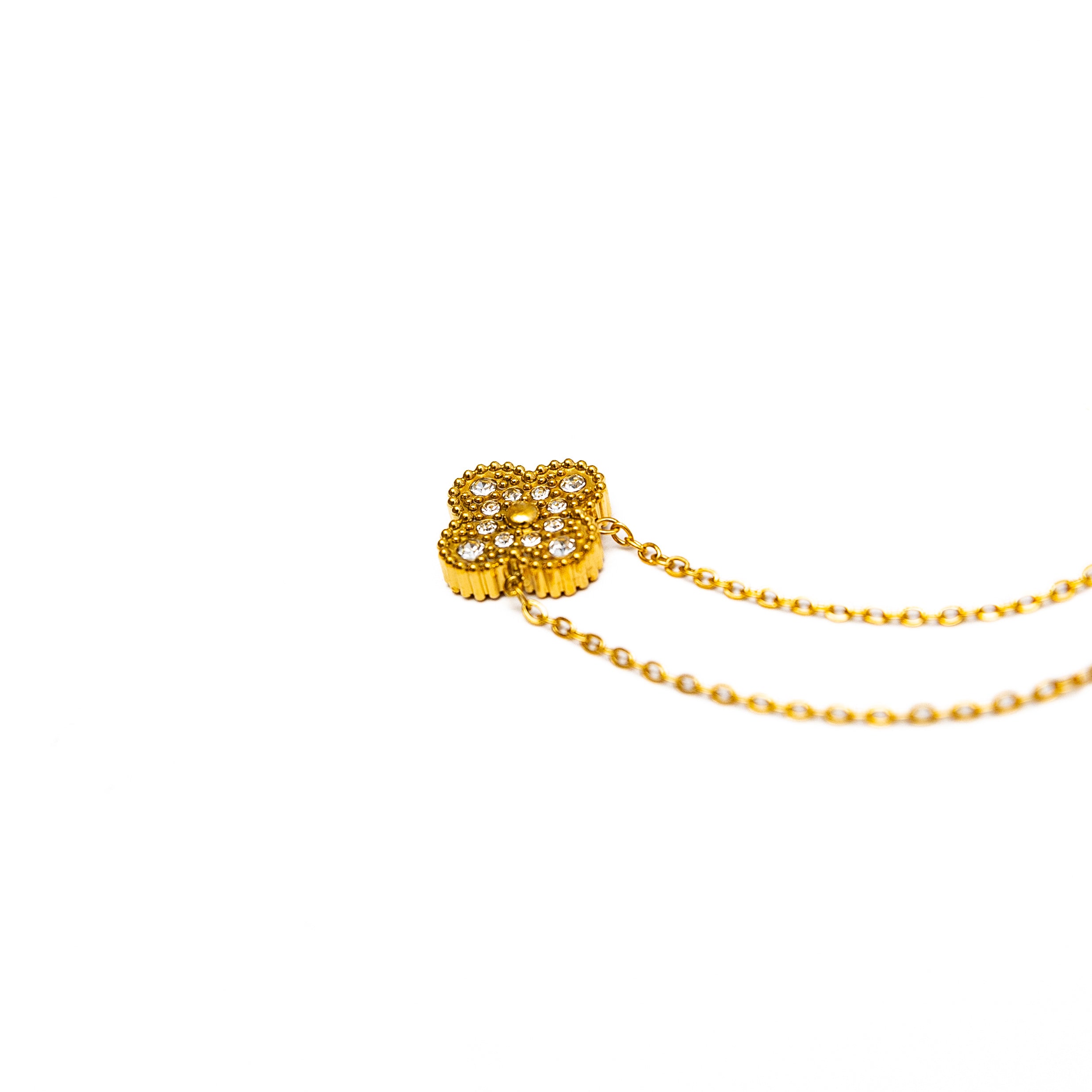 Diamond Single Clover Necklace (Gold)