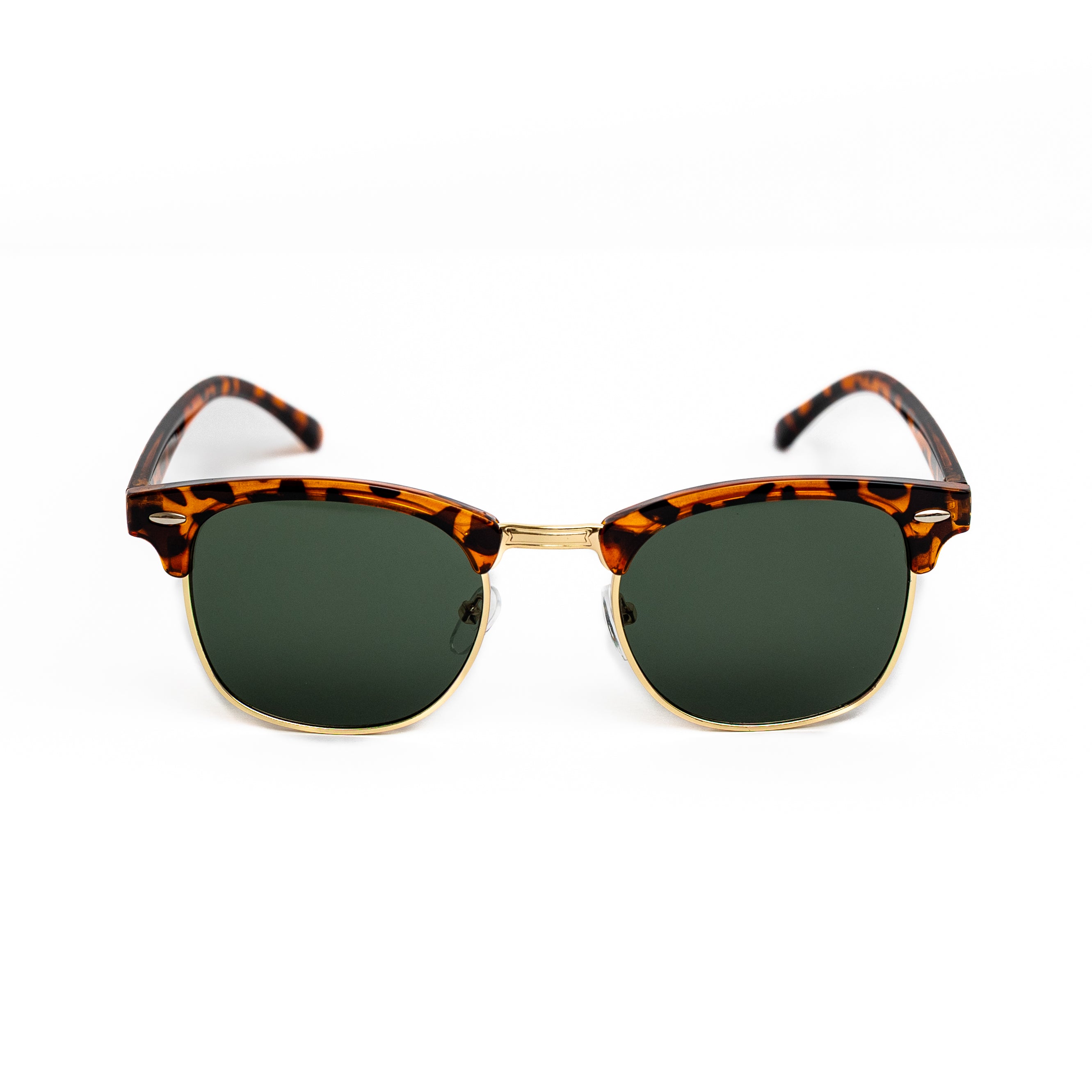 Leopard Retro Half Frame Shades