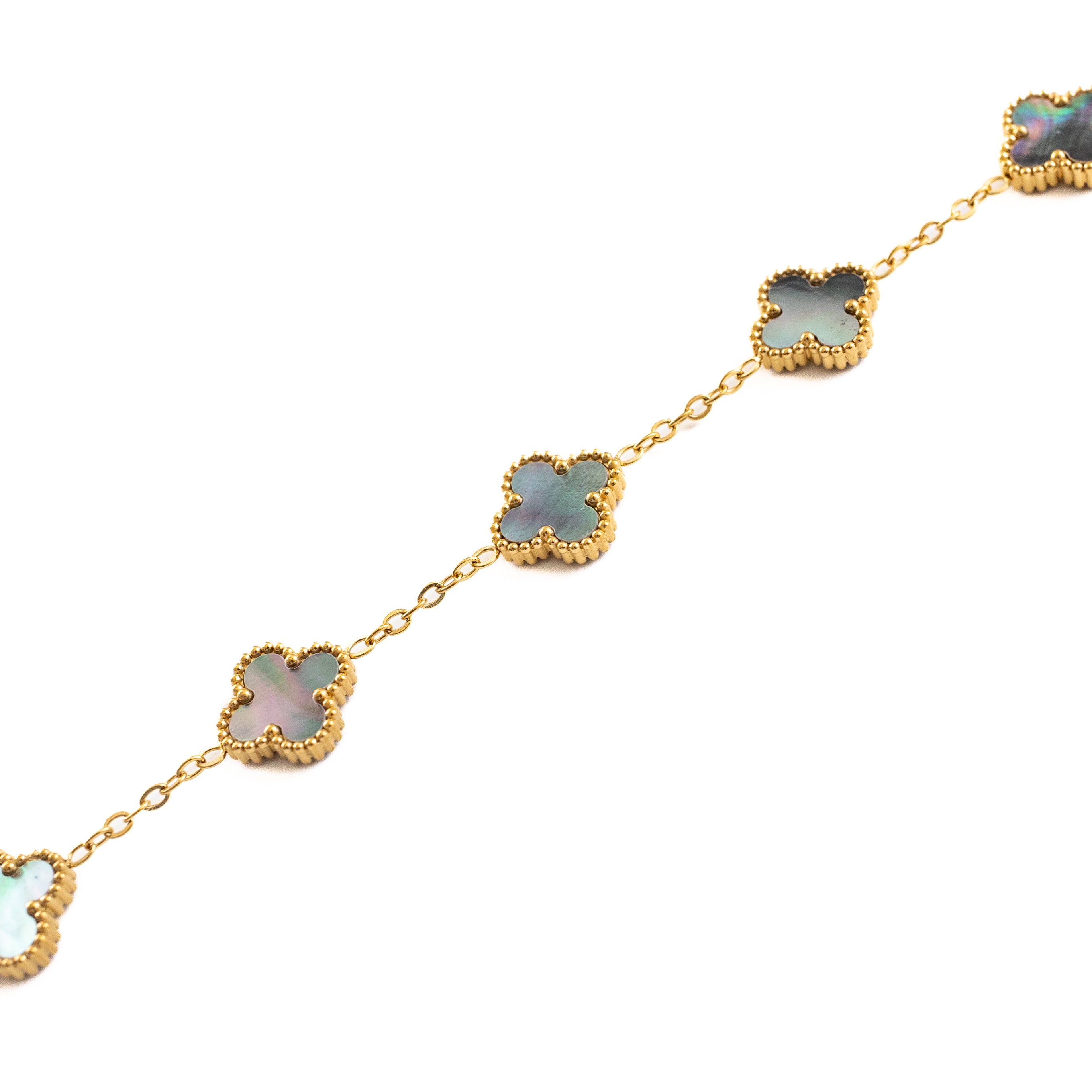 Gold Shine Clover Bracelet (Black)