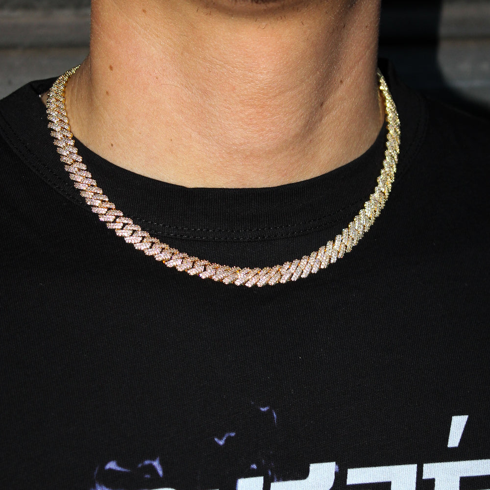 Iced Cuban Prong Chain (Gold) 10mm