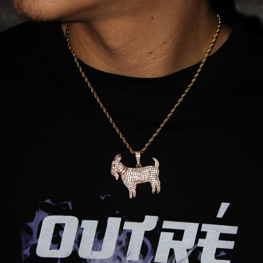 Iced Goat Pendant (Gold)