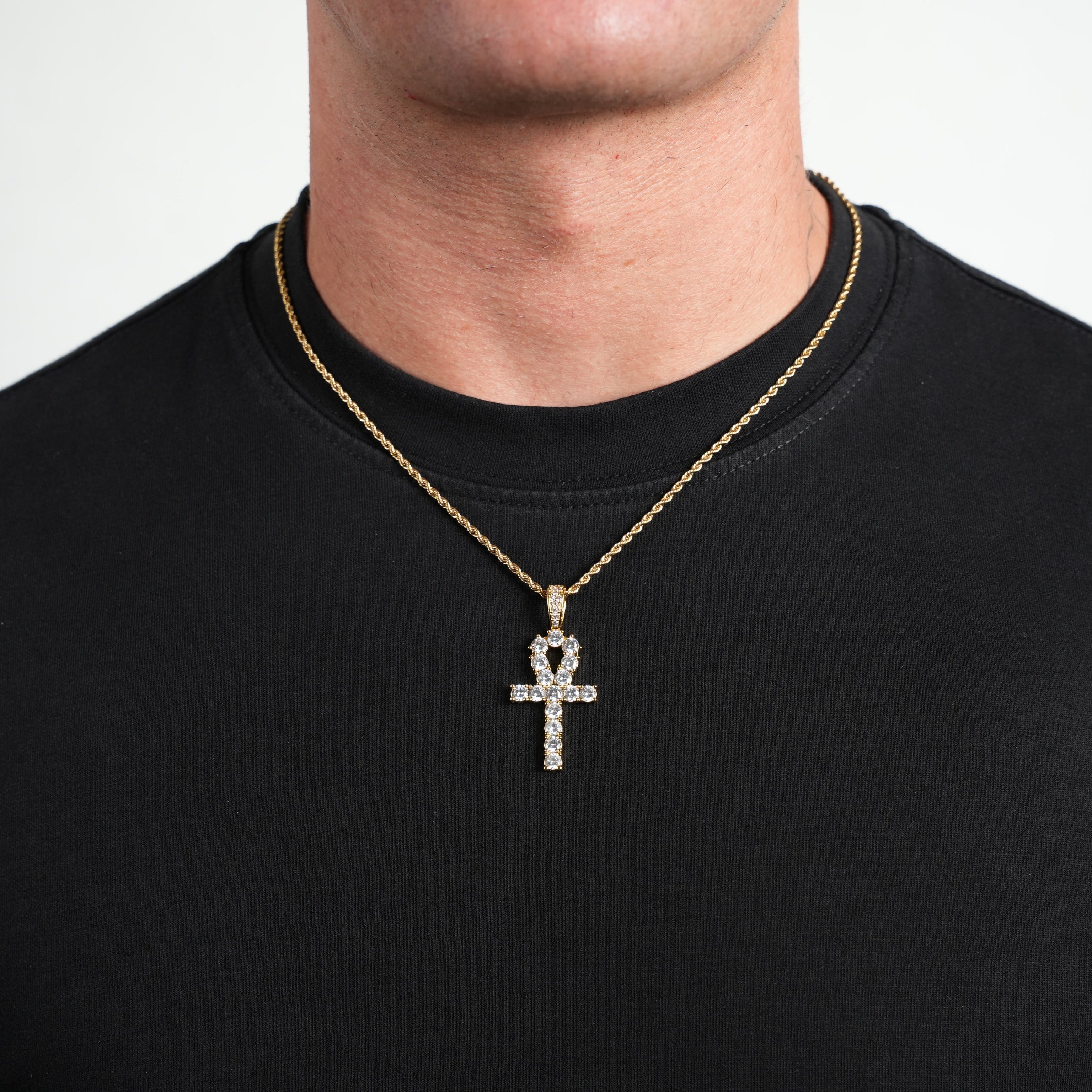 Iced Ankh Pendant (Gold)