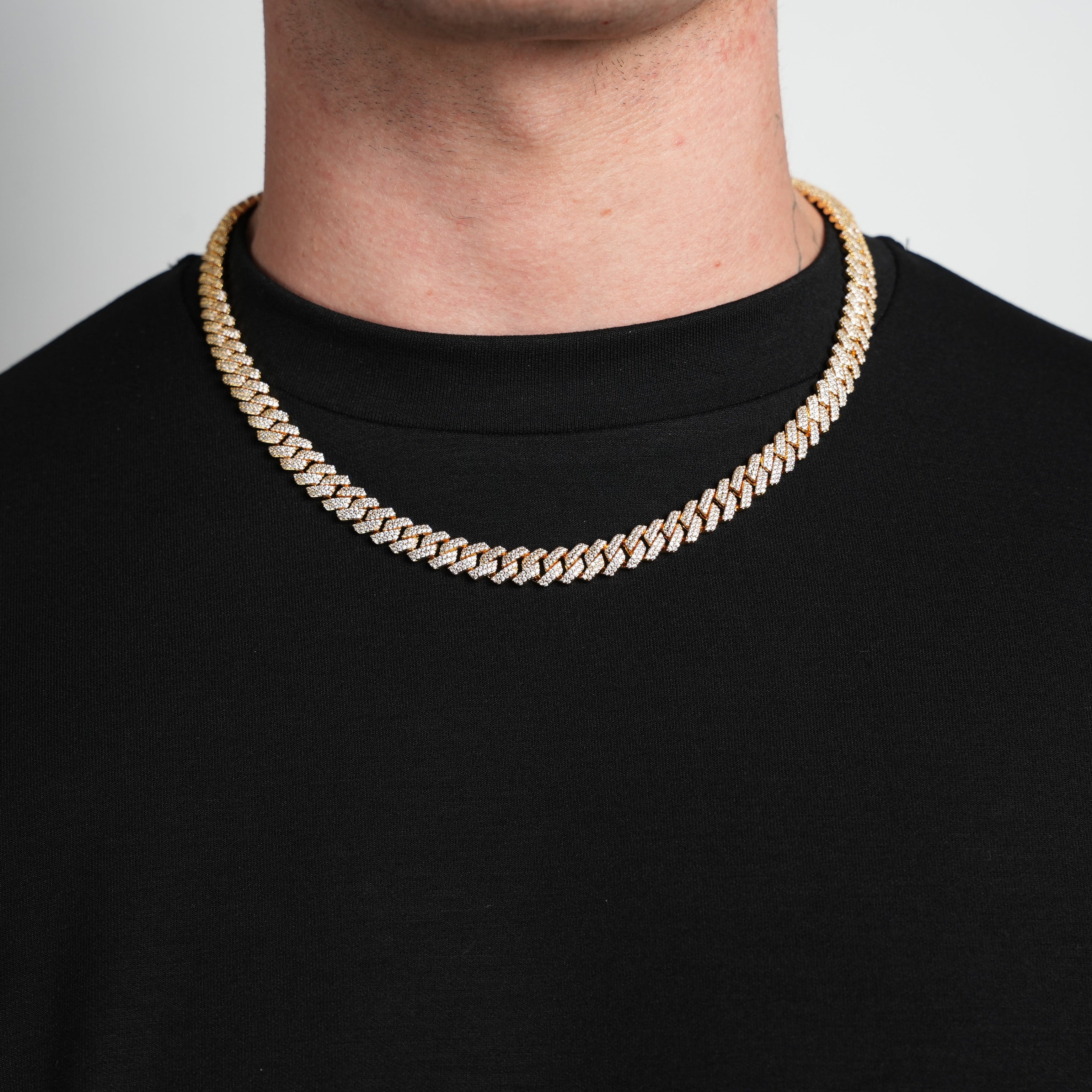 Iced Cuban Prong Chain (Gold) 10mm