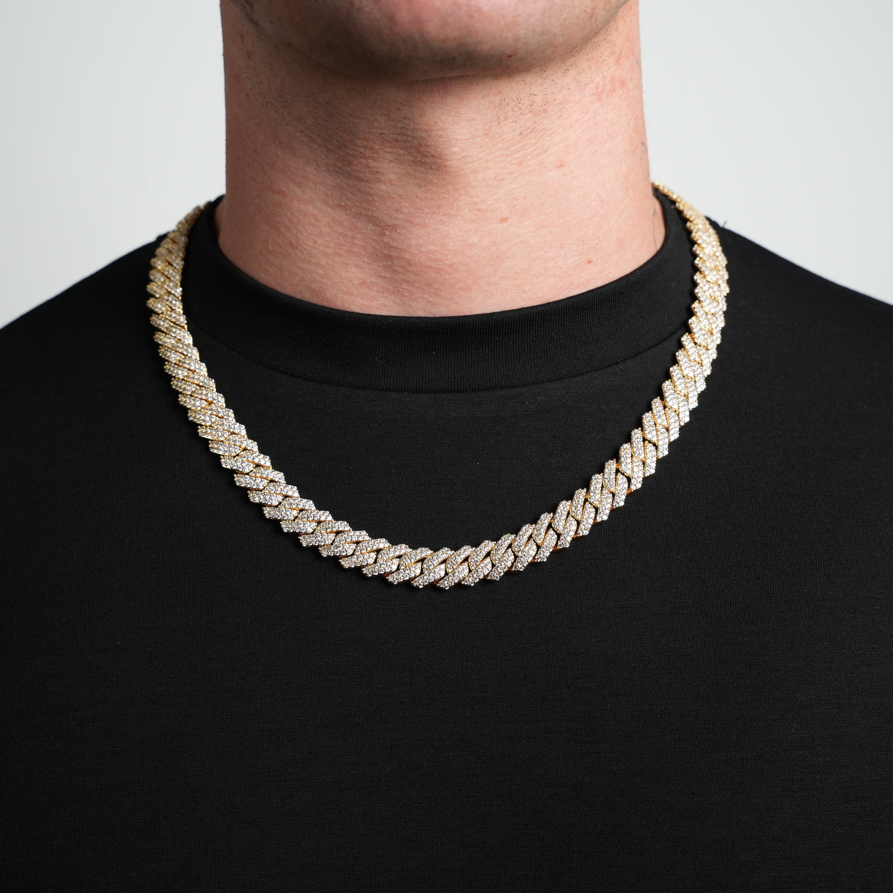 Iced Cuban Prong Chain (Gold) 12mm