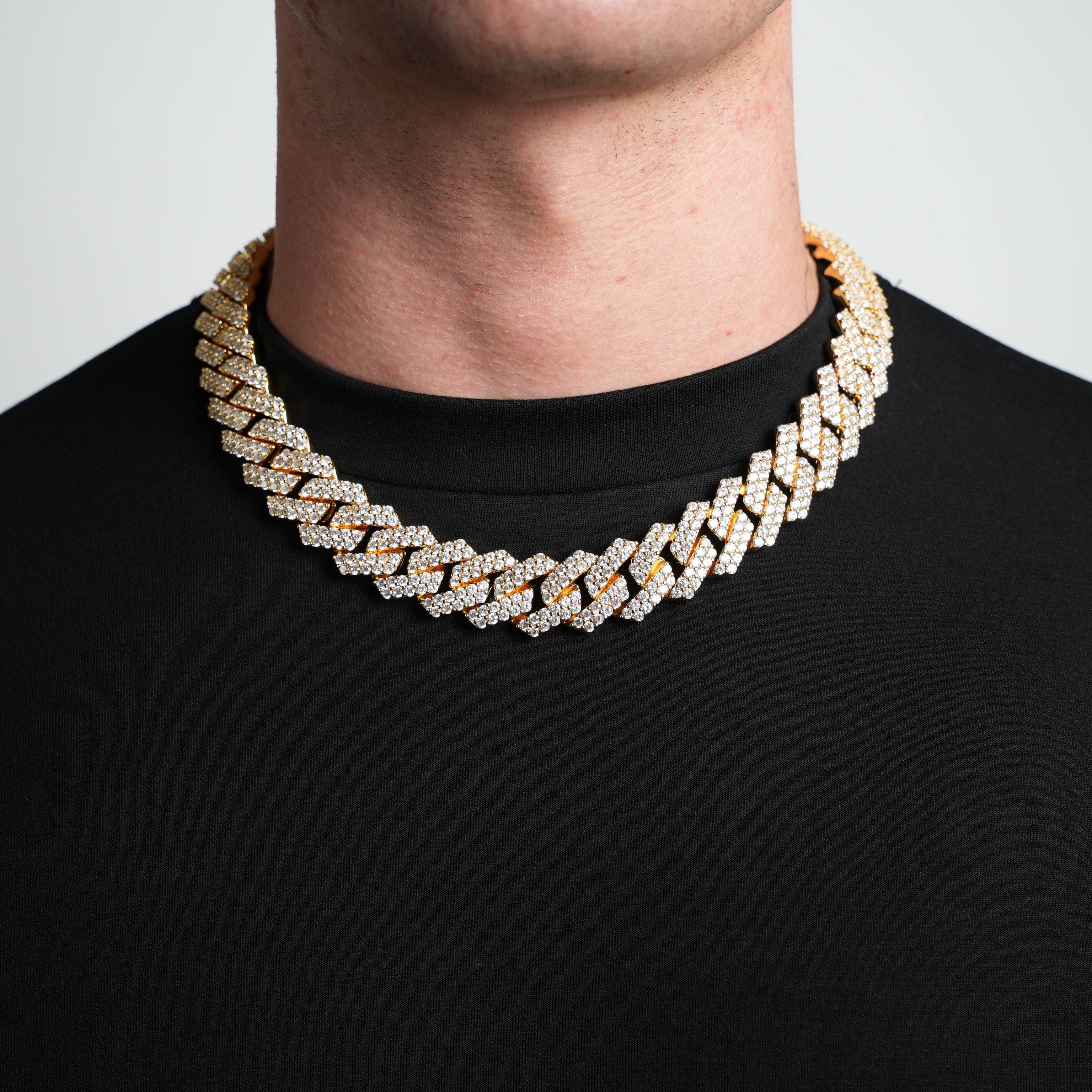 Iced Cuban Prong Chain (Gold) 19mm