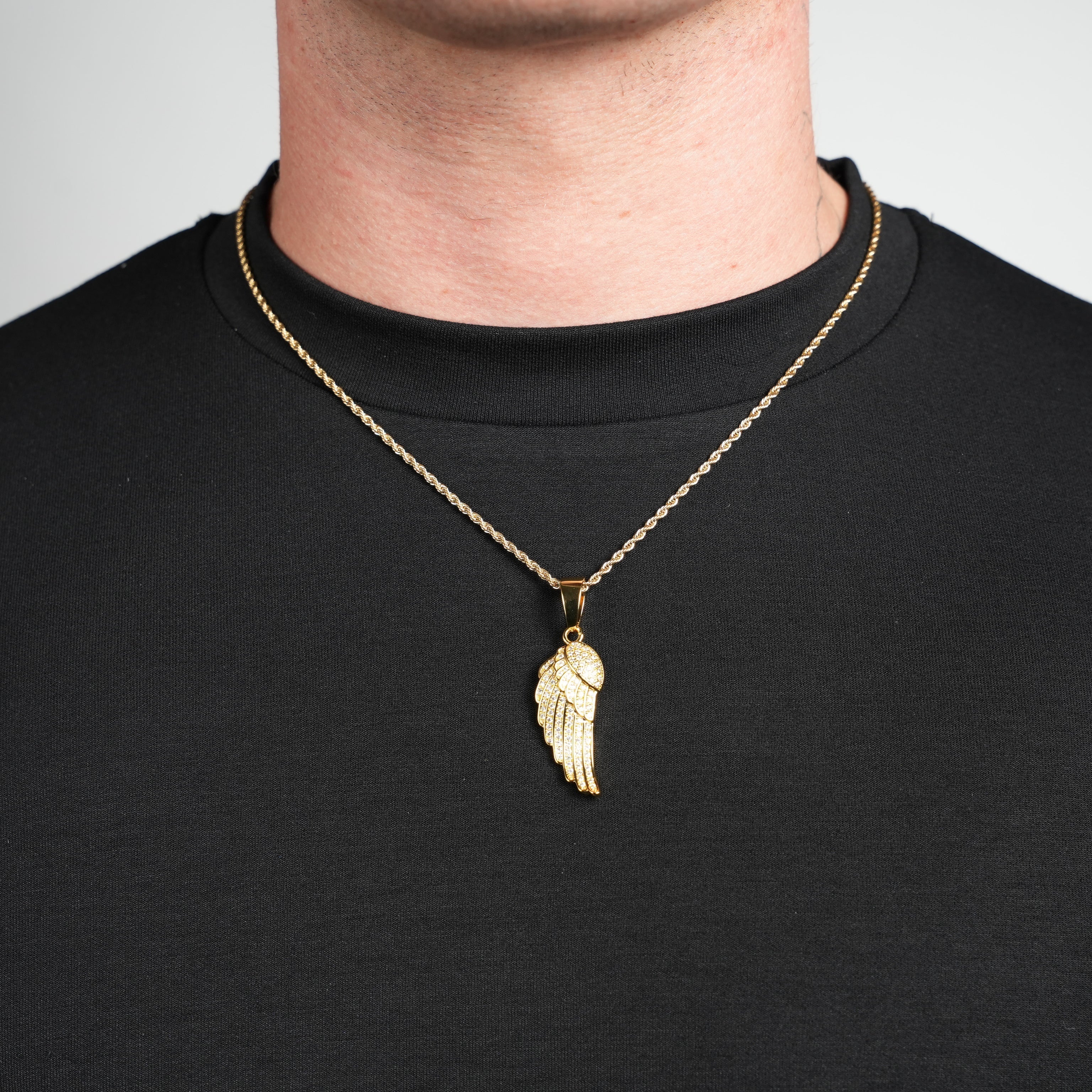 Iced Wing Pendant (Gold)