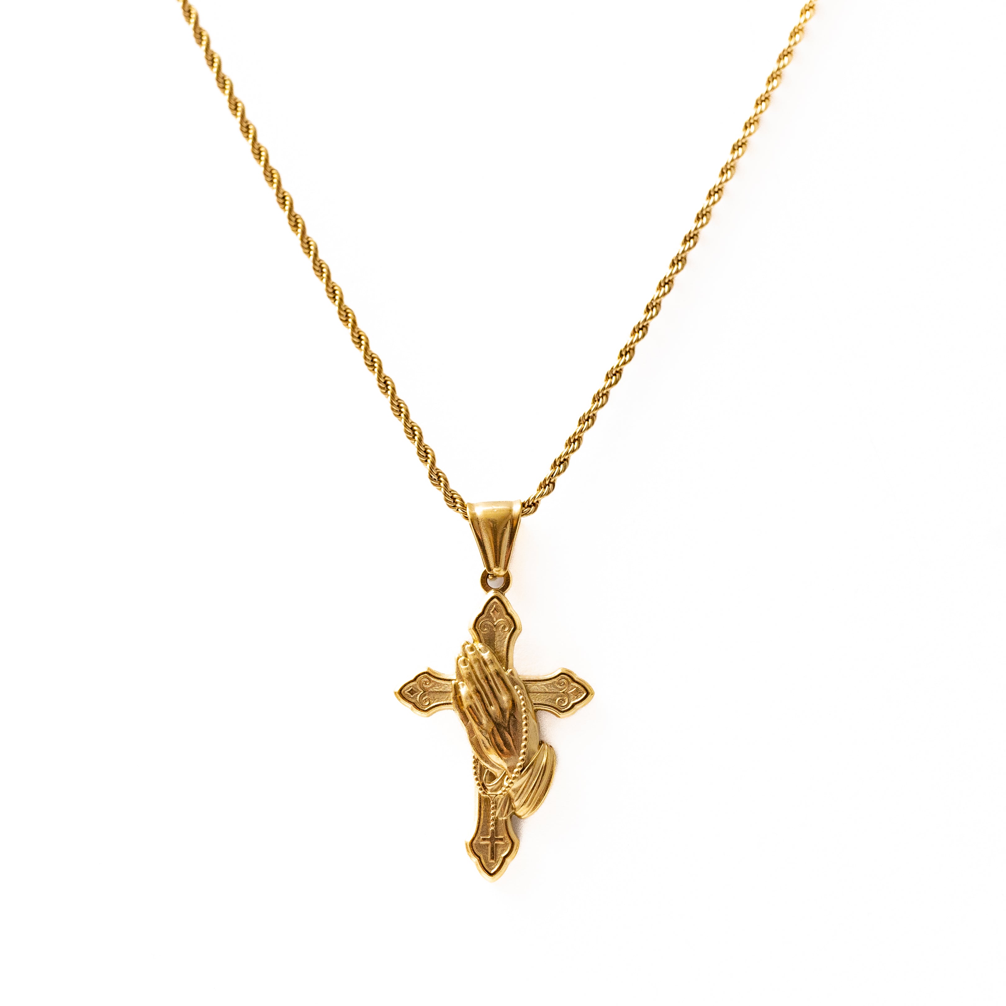 Prayer Cross Pendant (Gold)
