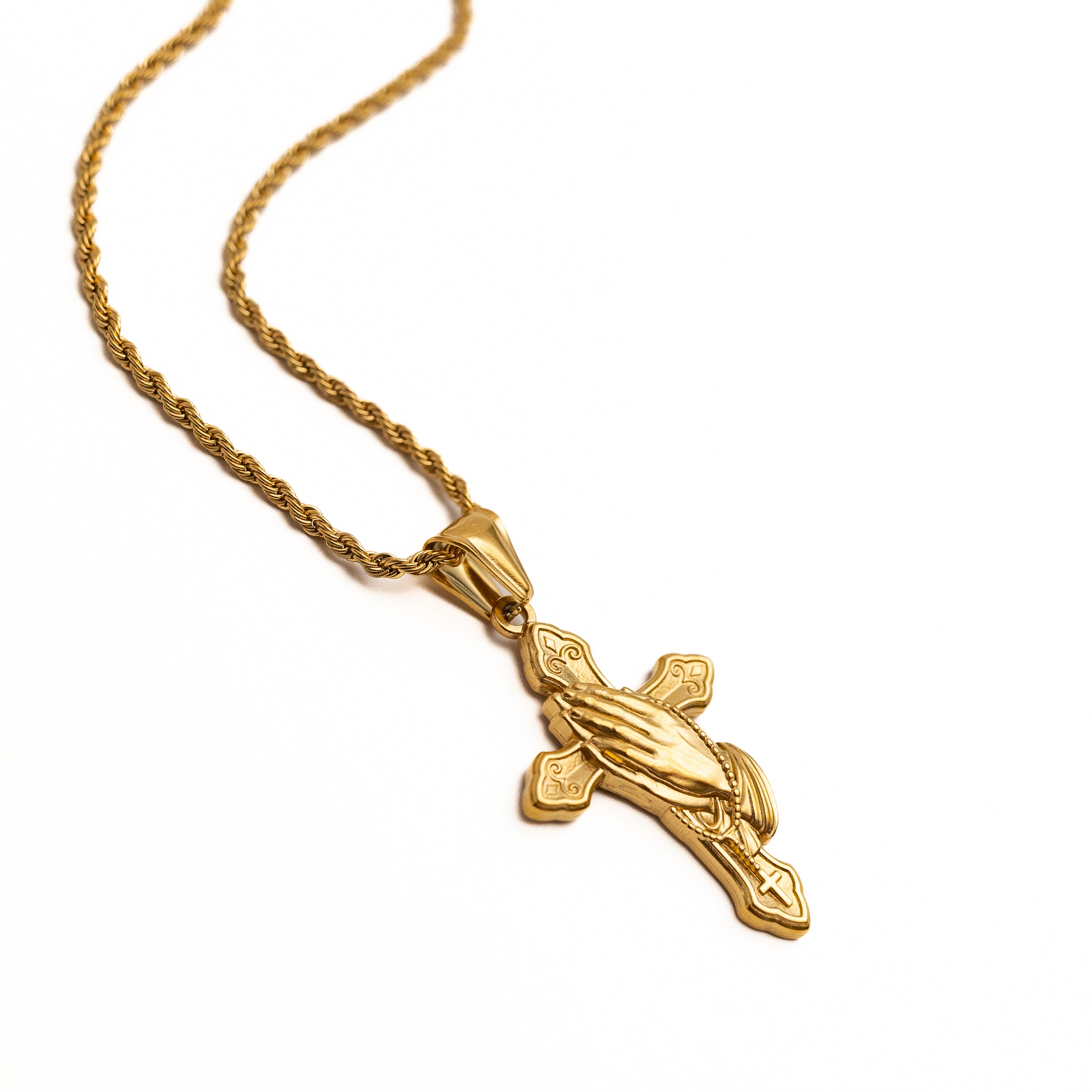 Prayer Cross Pendant (Gold)