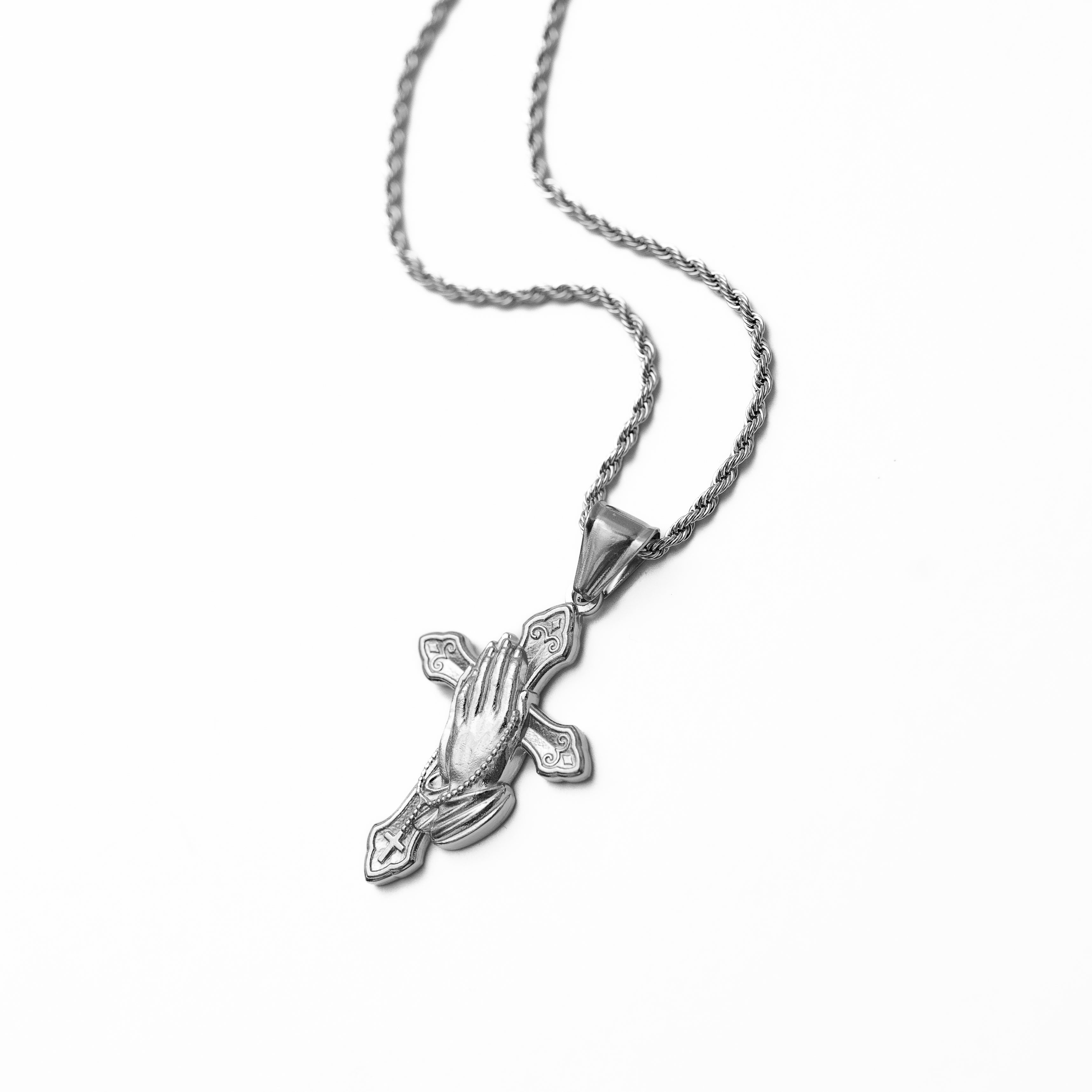 Prayer Cross Pendant (Silver)