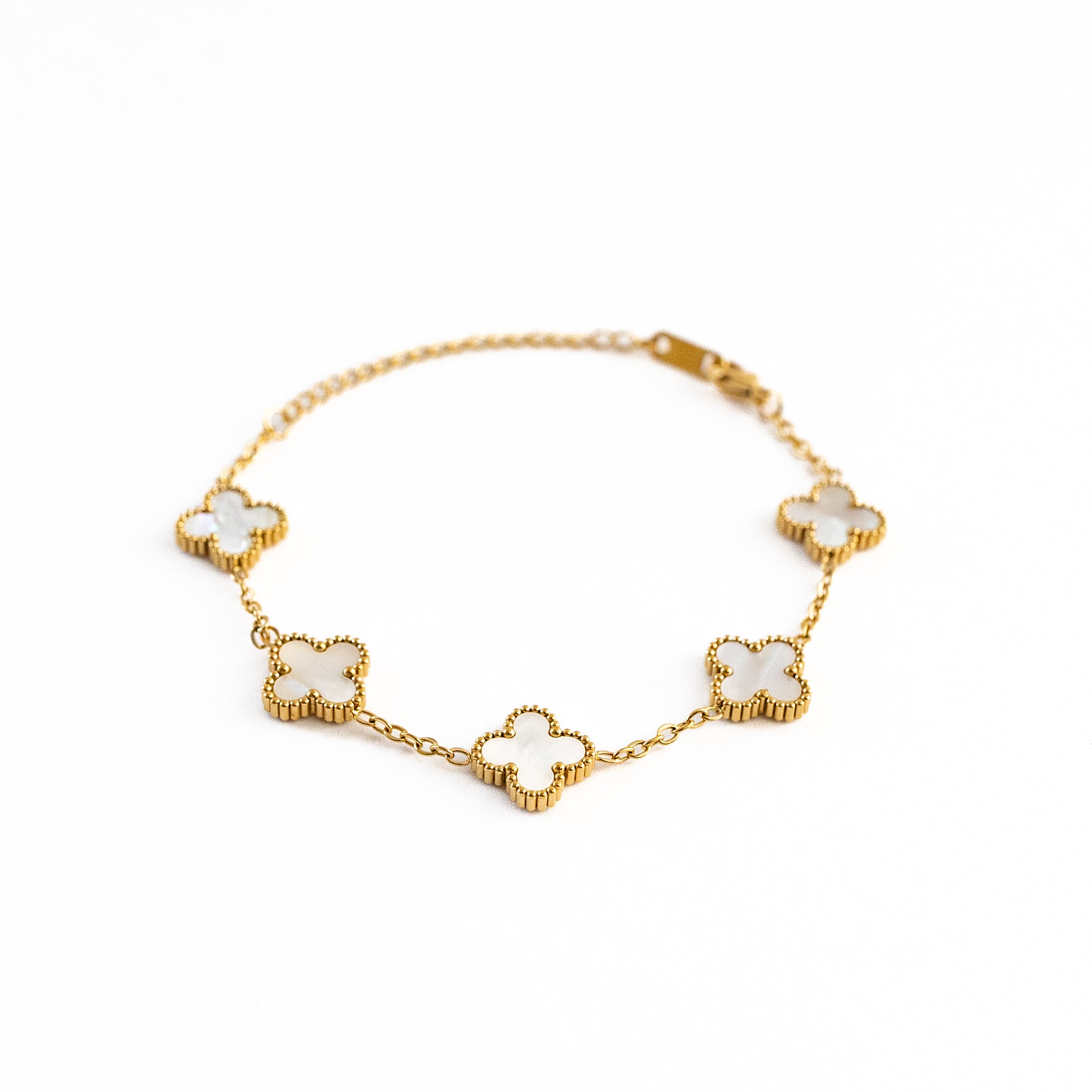 Gold Shine Clover Bracelet (Silver)