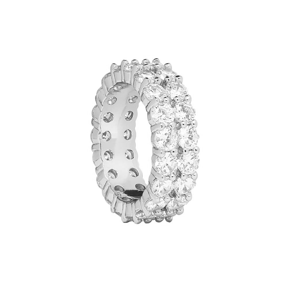 Double Row Diamond Ring (Silver)