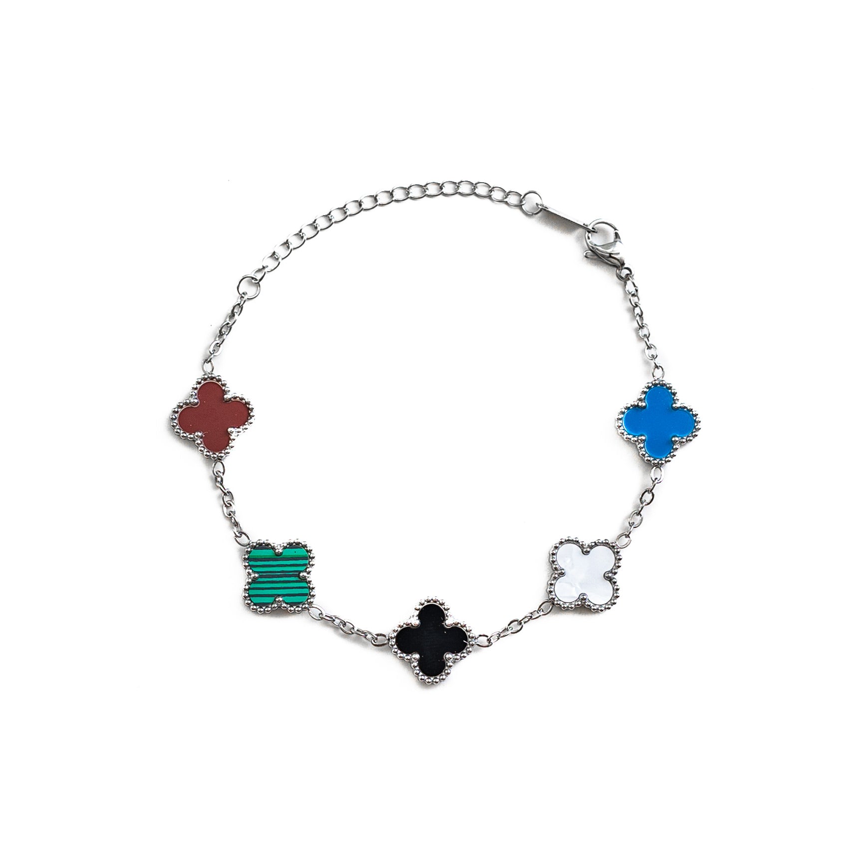 Silver Clover Bracelet (Multi)