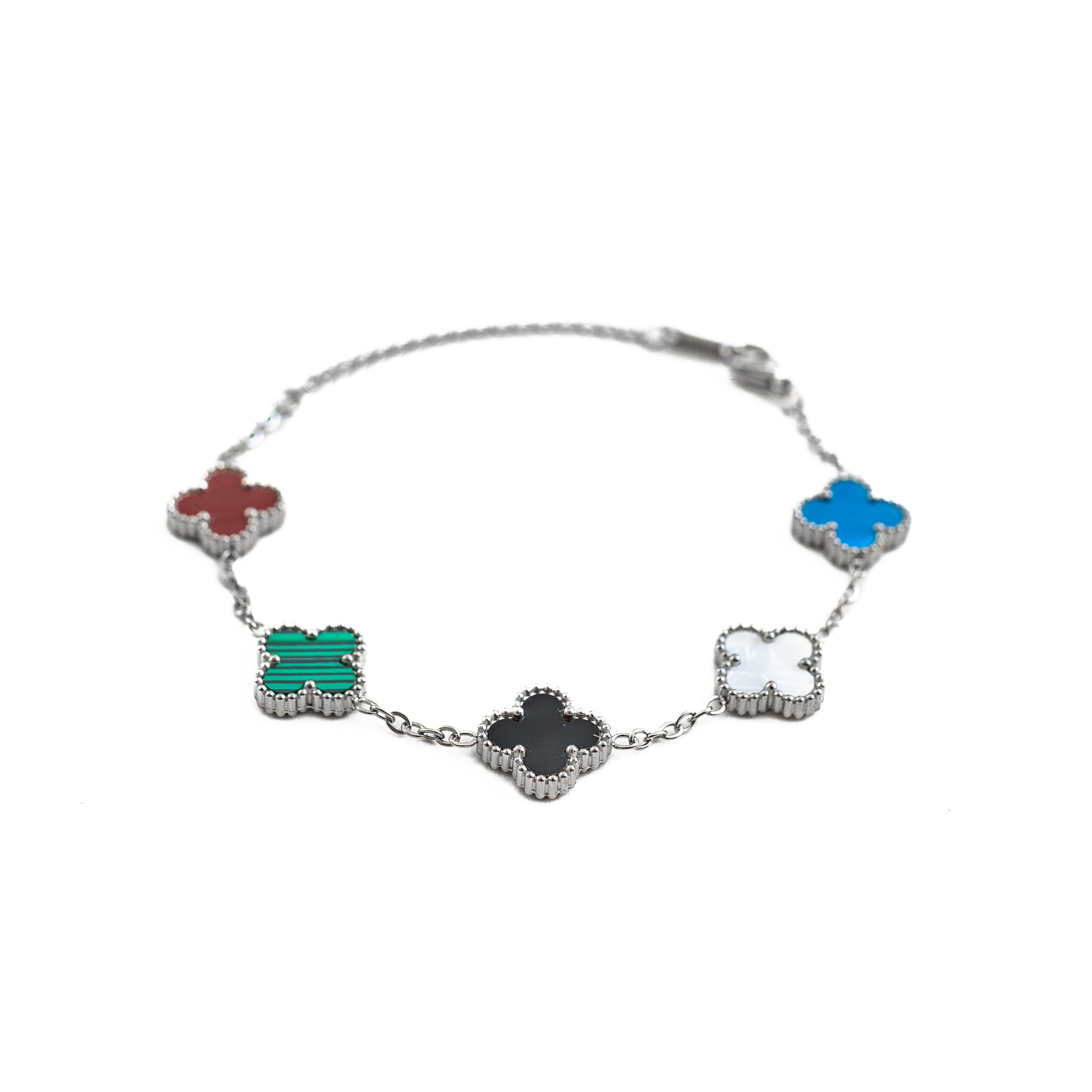 Silver Clover Bracelet (Multi)