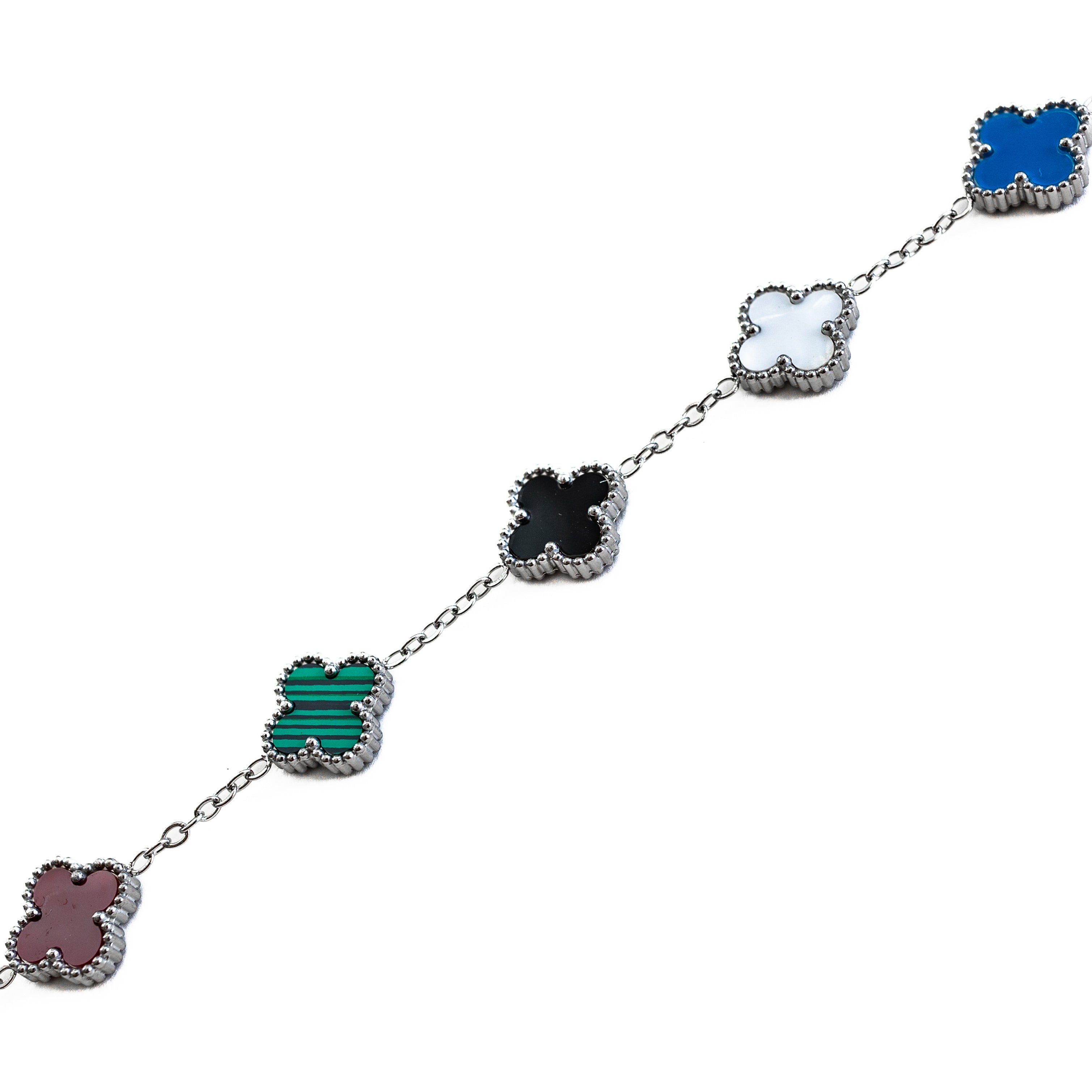 Silver Clover Bracelet (Multi)