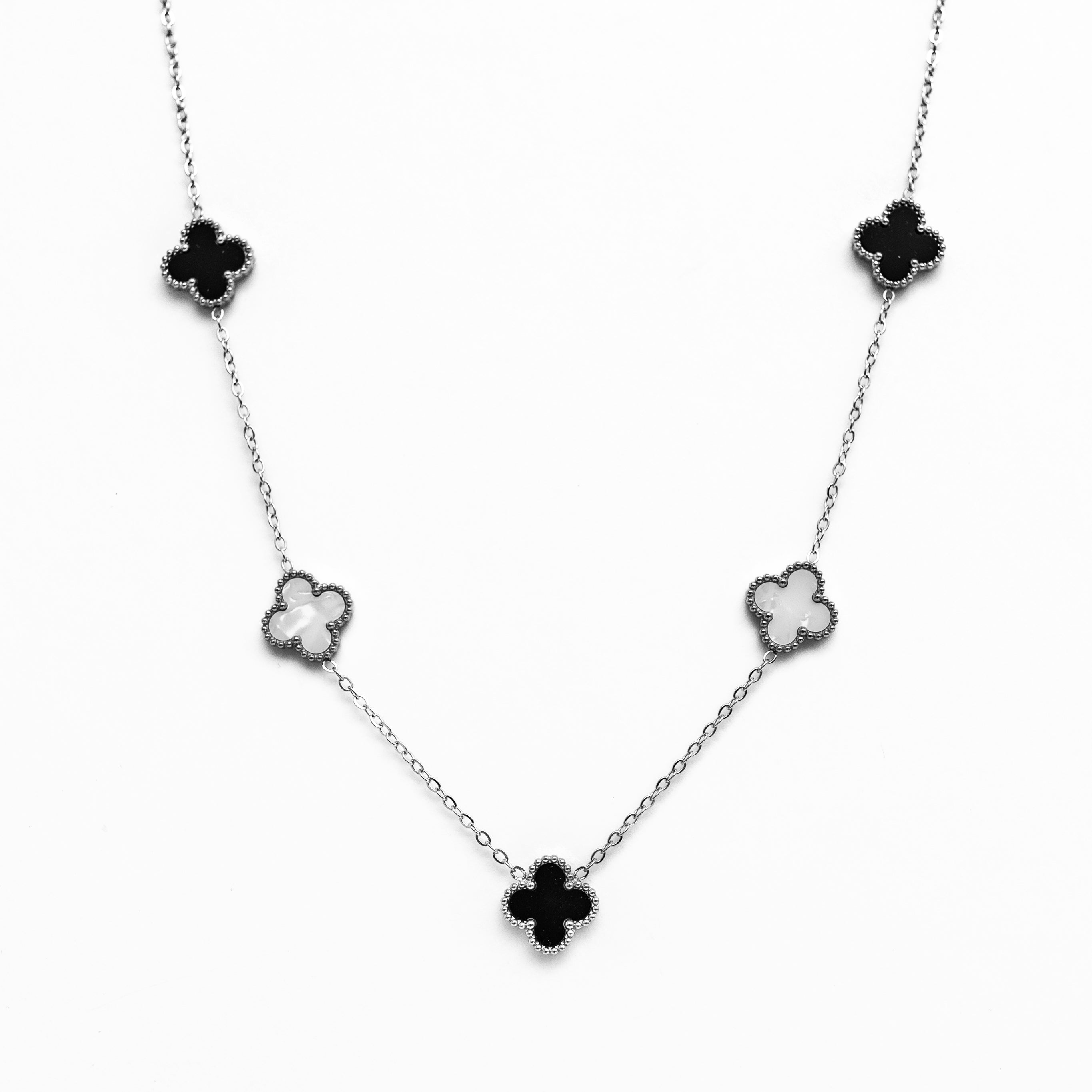 Silver Clover Necklace (Mono)