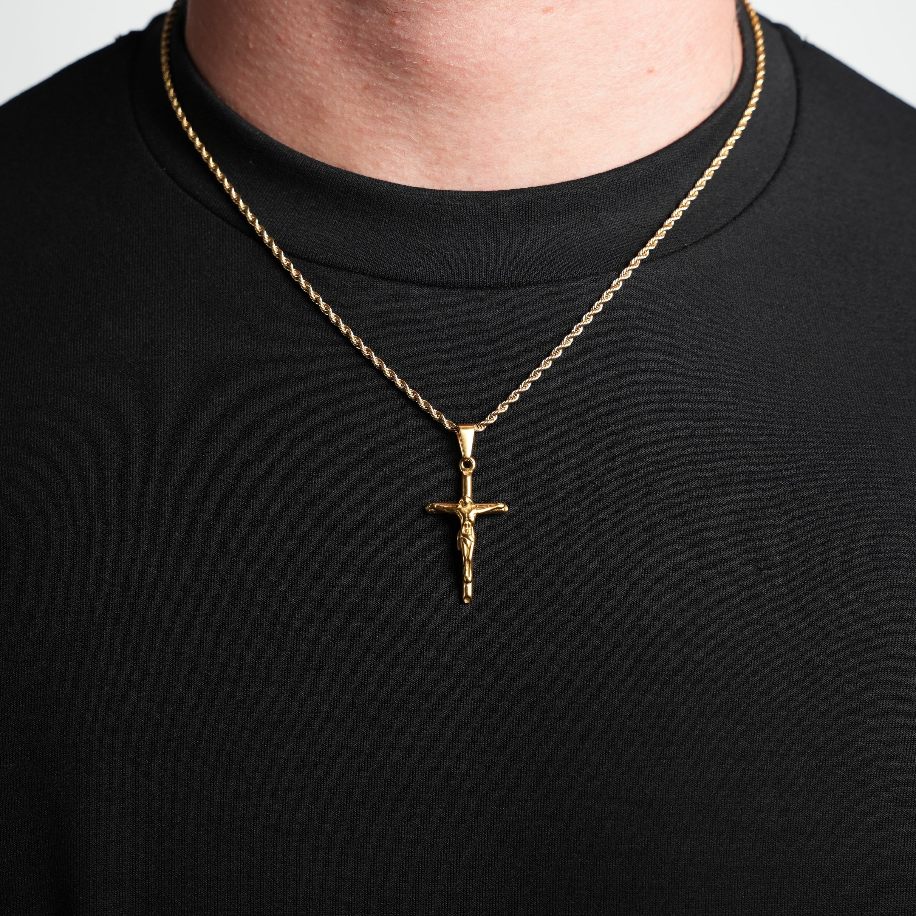 Slim Crucifix Pendant (Gold)