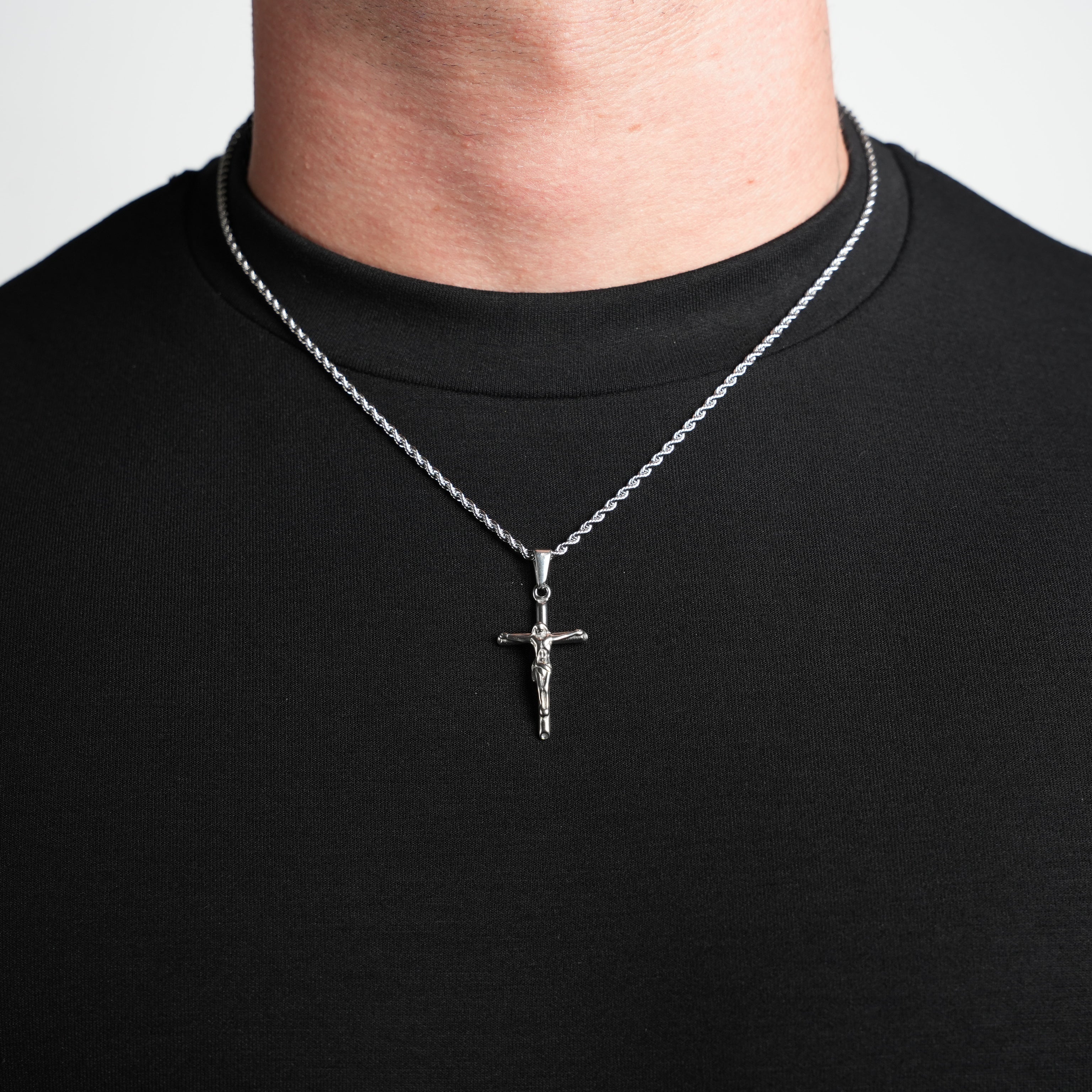 Slim Crucifix Pendant (Silver)