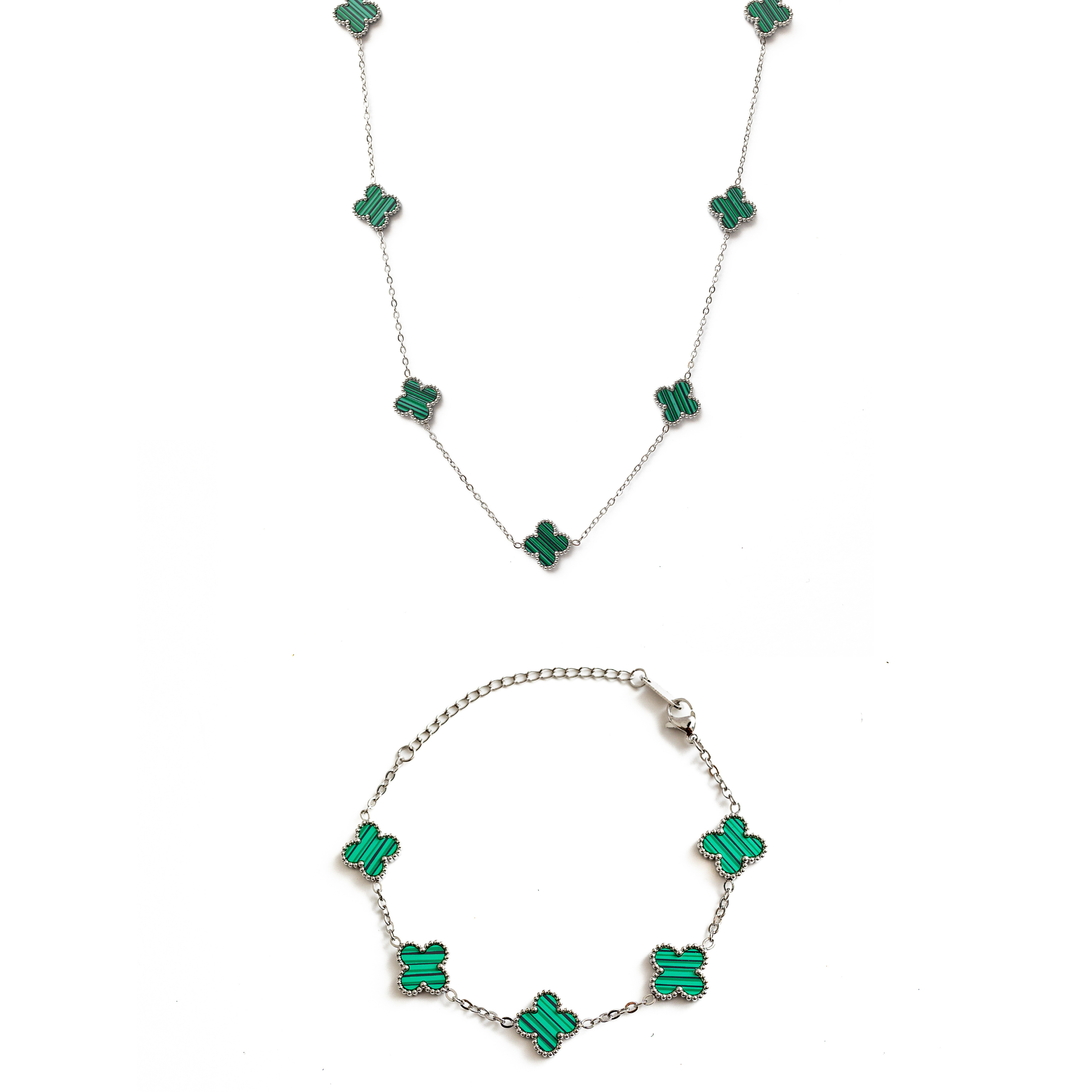 Clover Set (Silver/Green)
