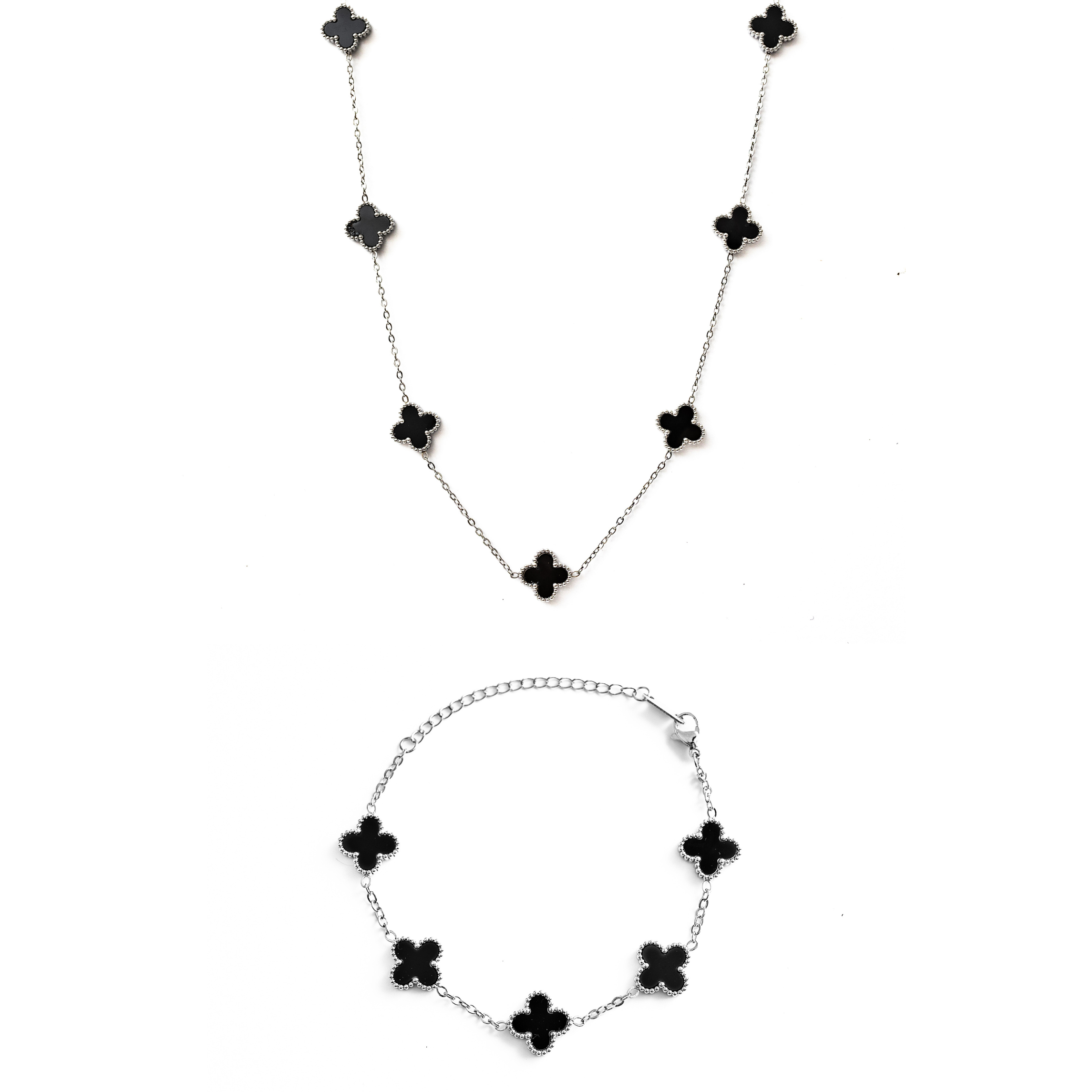 Clover Set (Silver/Black)