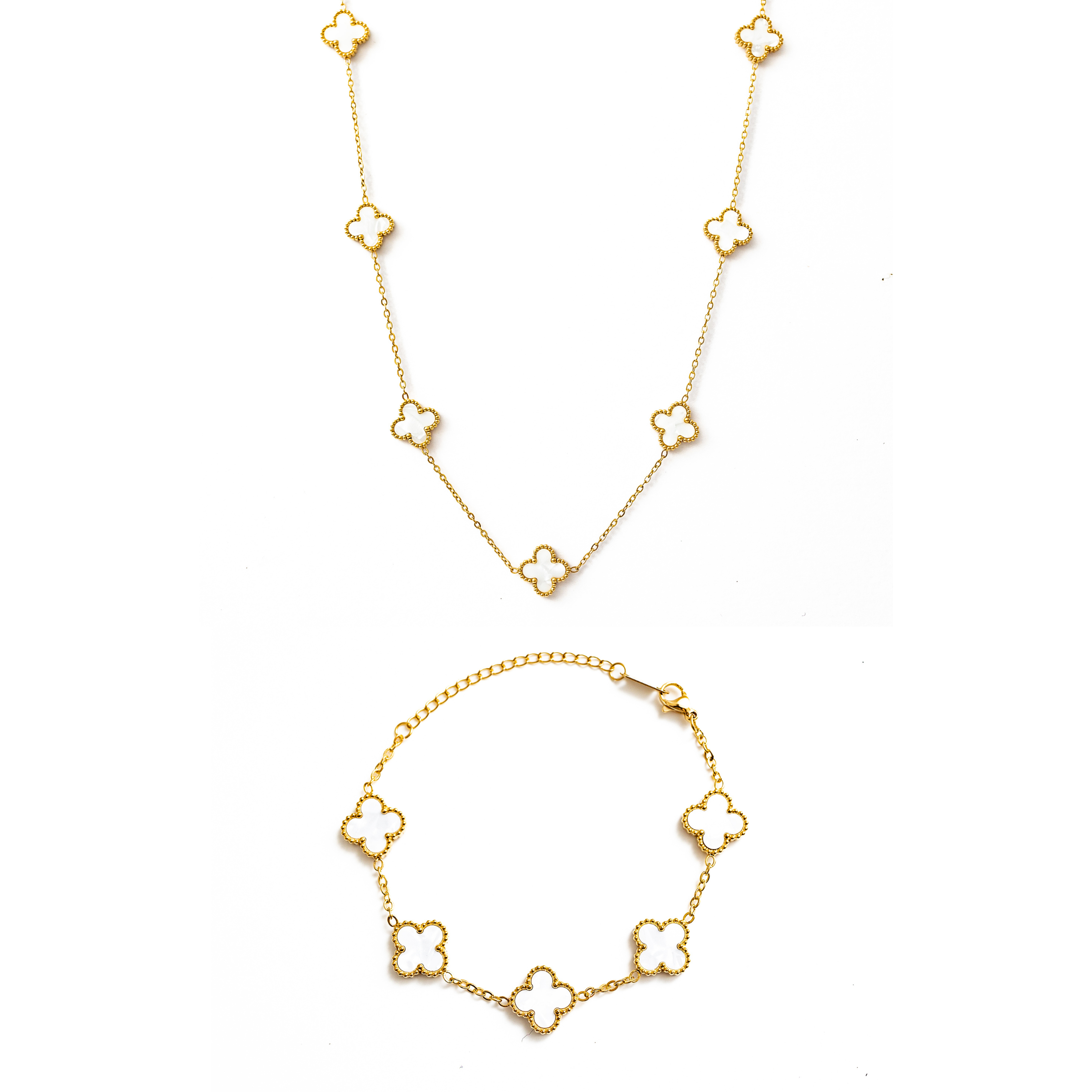Clover Set (Gold/White)