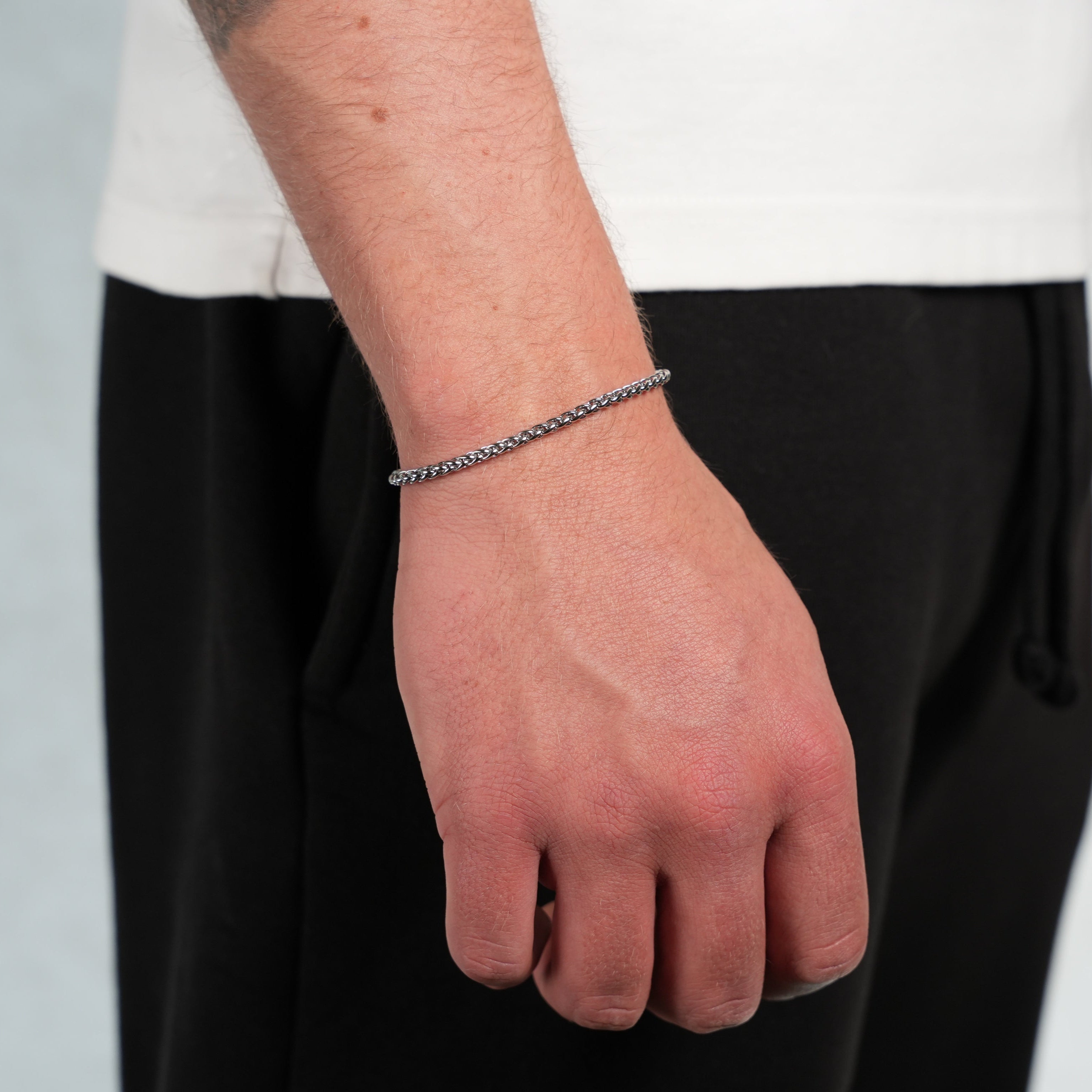 Wheat Bracelet (Silver) 3mm