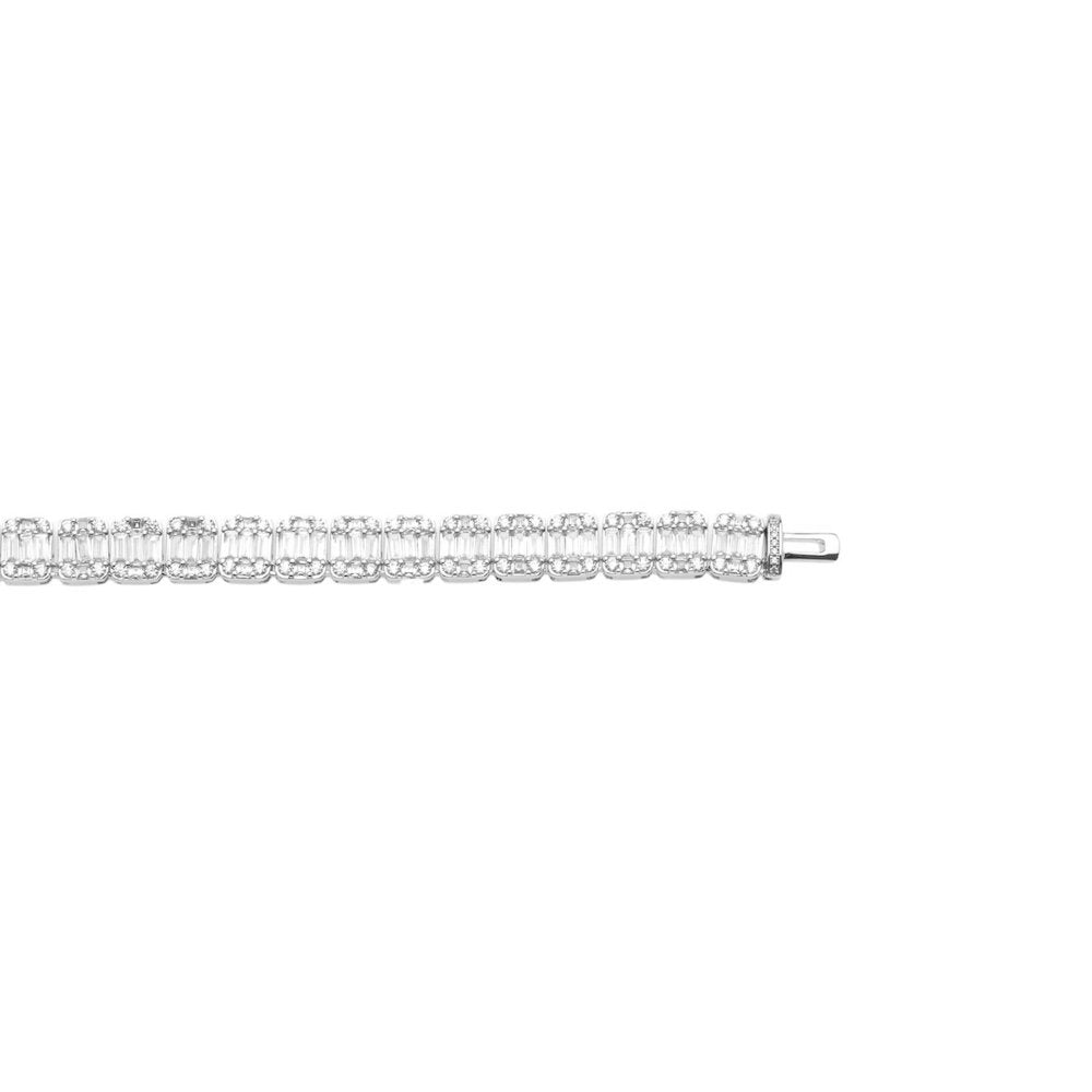 Baguette Tennis Bracelet (Silver) 8mm