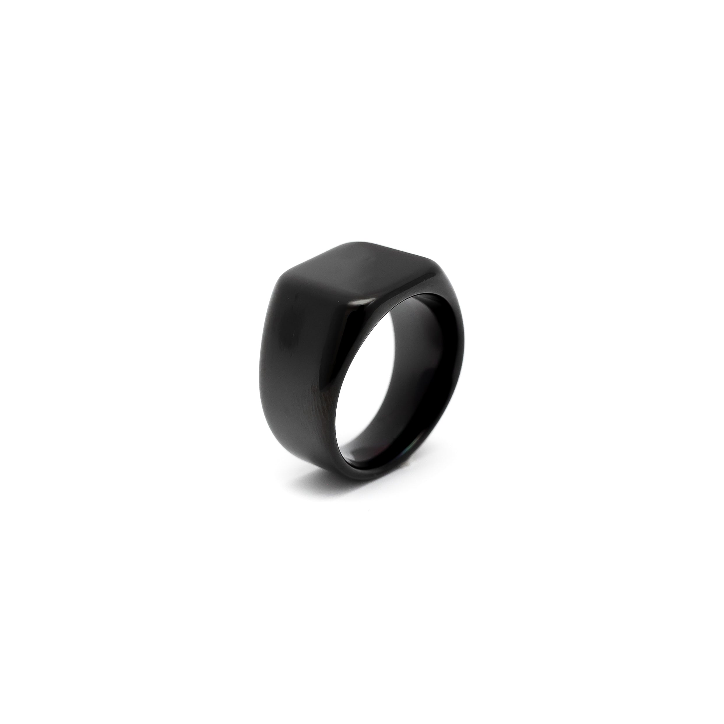 Squared Signet Ring (Black)