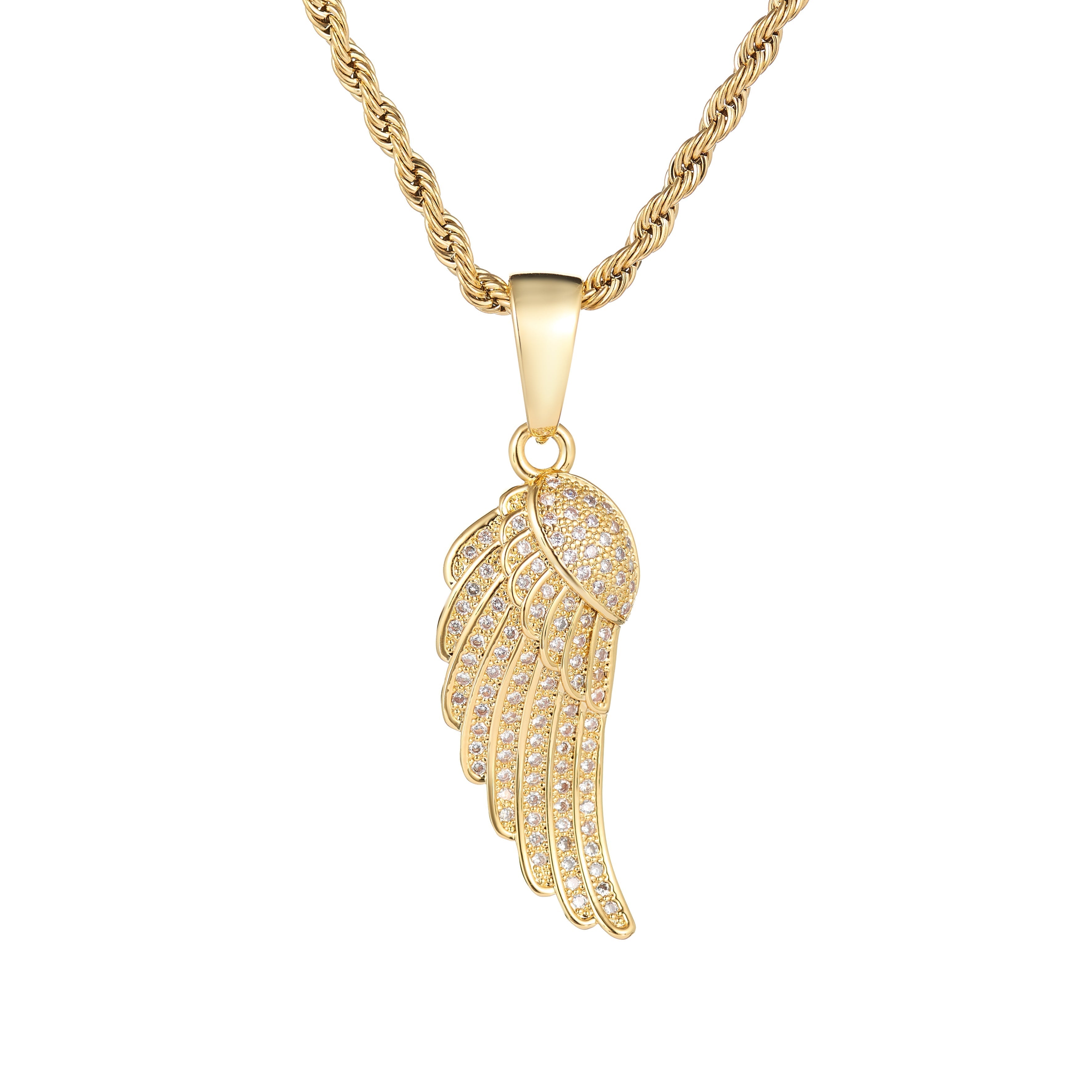 Iced Wing Pendant (Gold)