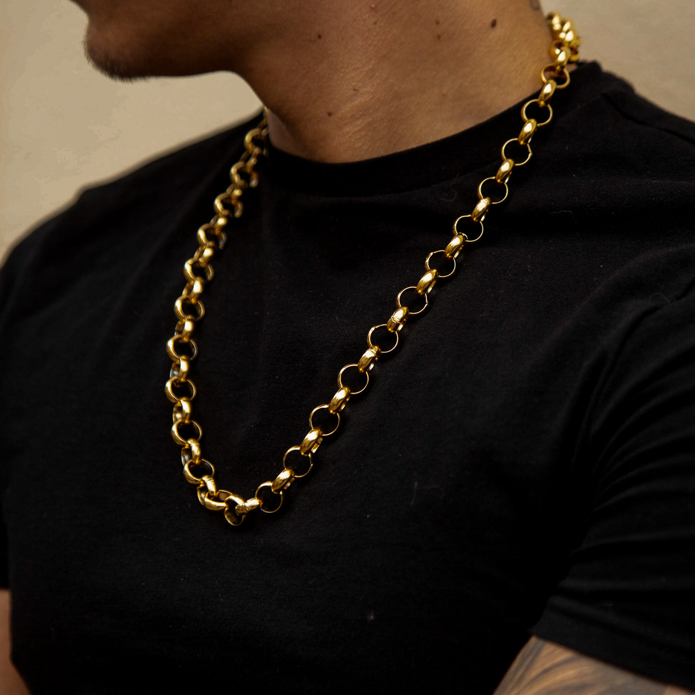 12mm Belcher Chain (Gold)