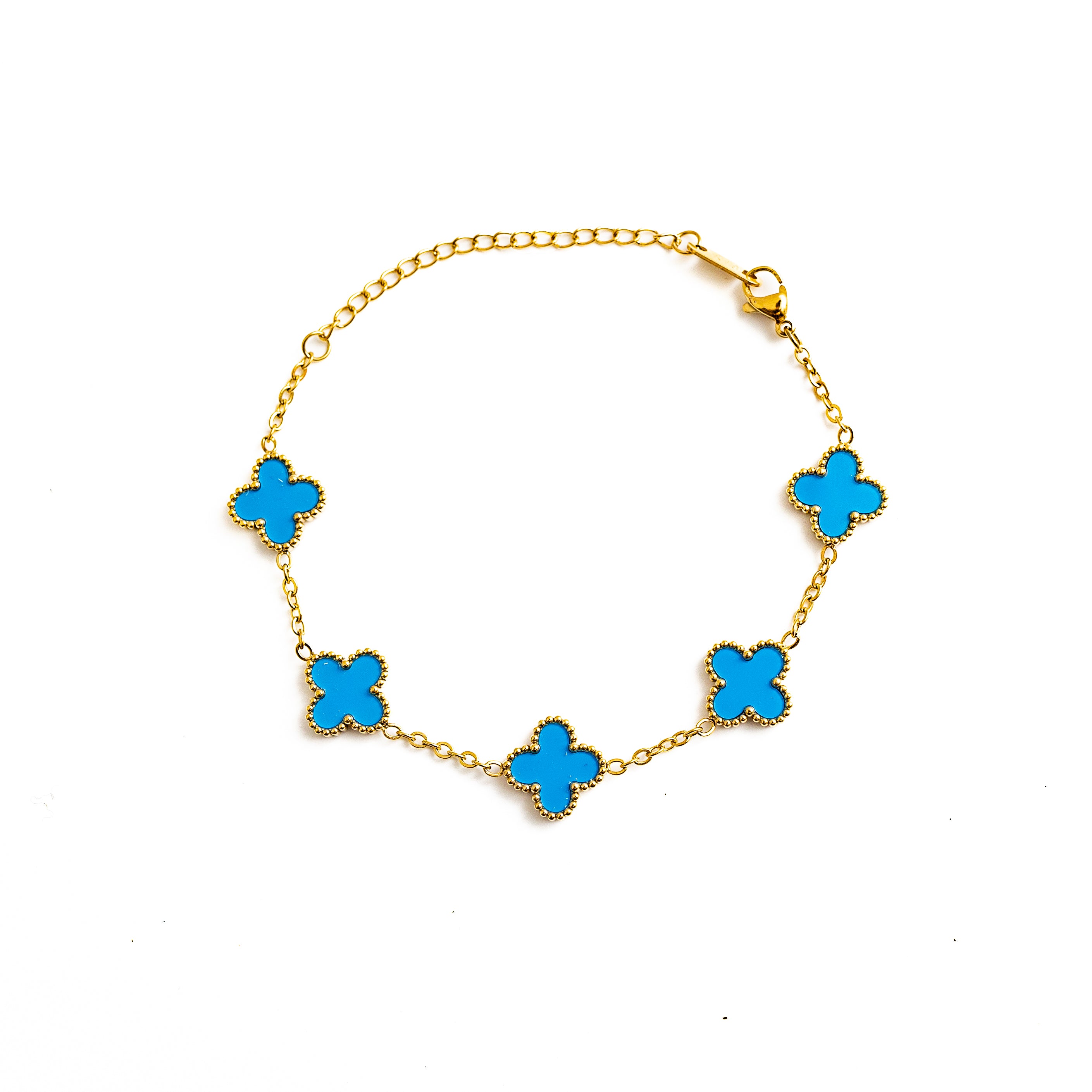 Clover Bracelet (Gold/Blue)